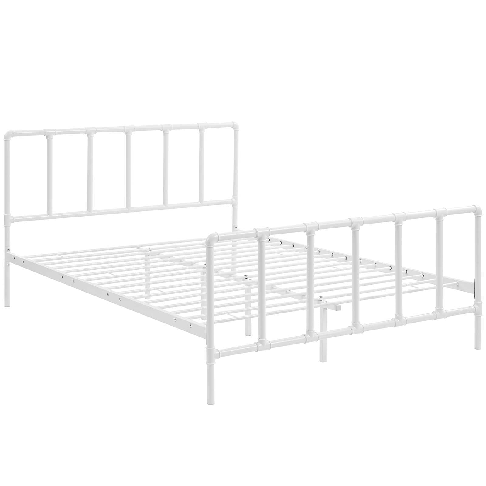 Modway Beds - Dower Queen Stainless Steel Bed White