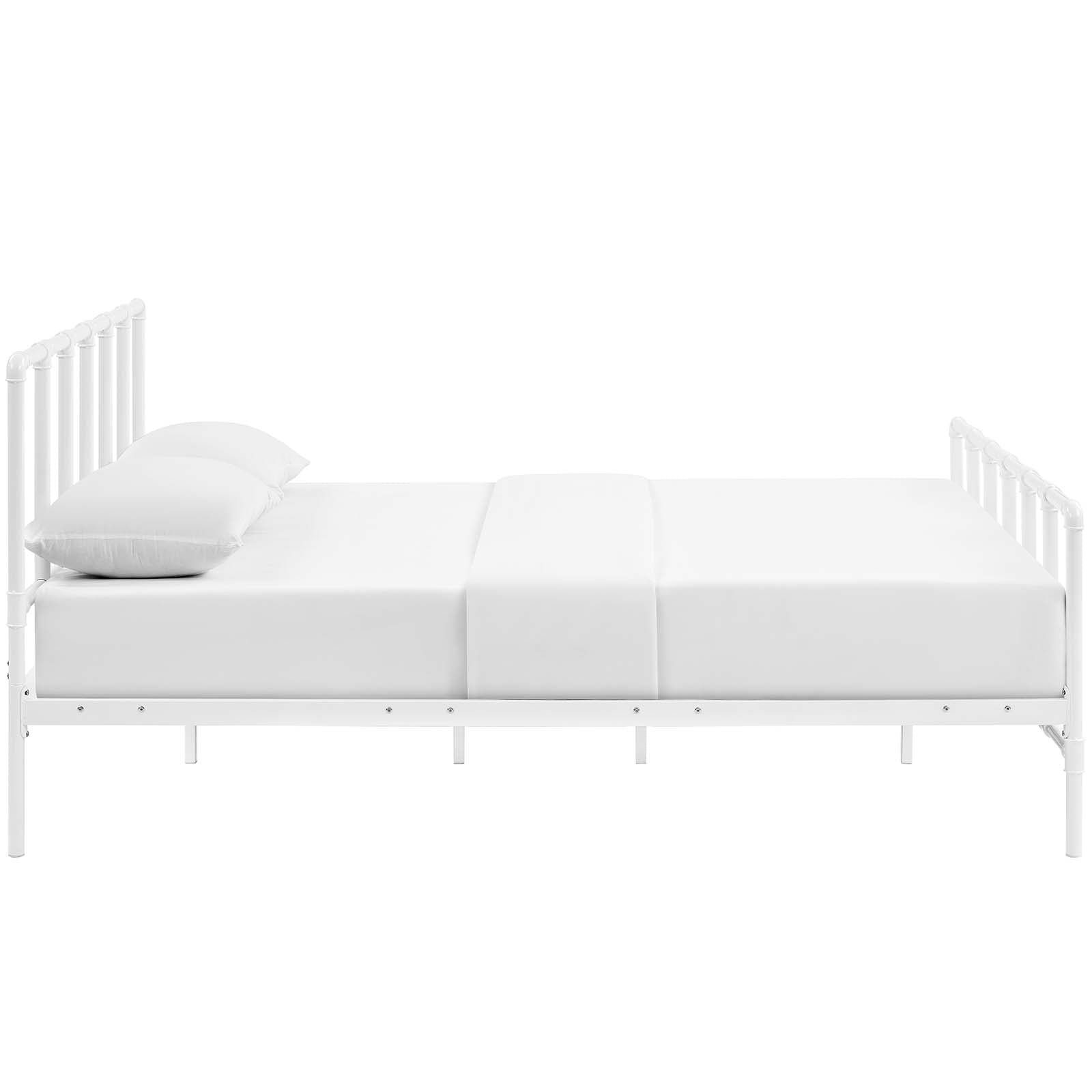 Modway Beds - Dower Queen Stainless Steel Bed White