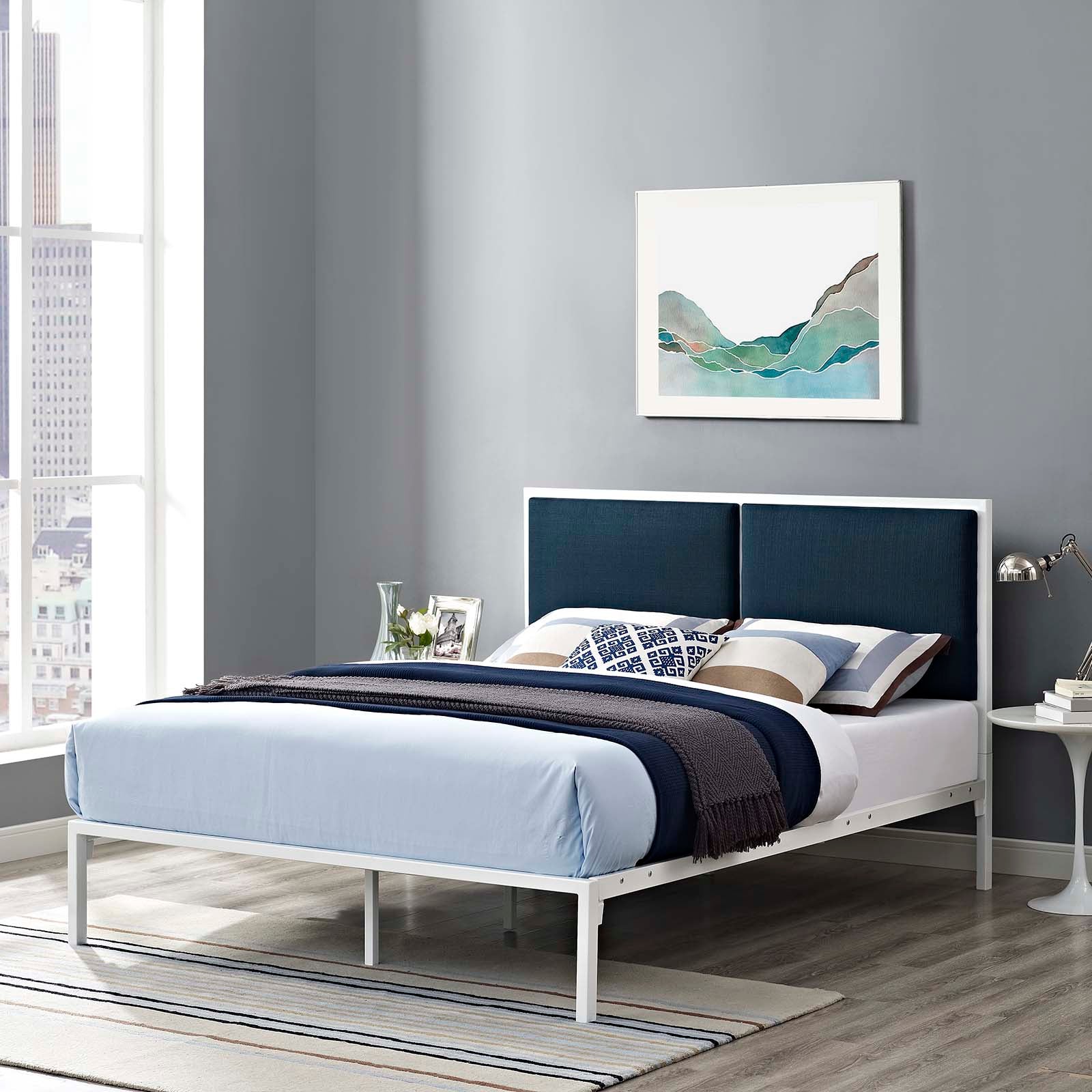 Modway Beds - Della King Bed White & Azure