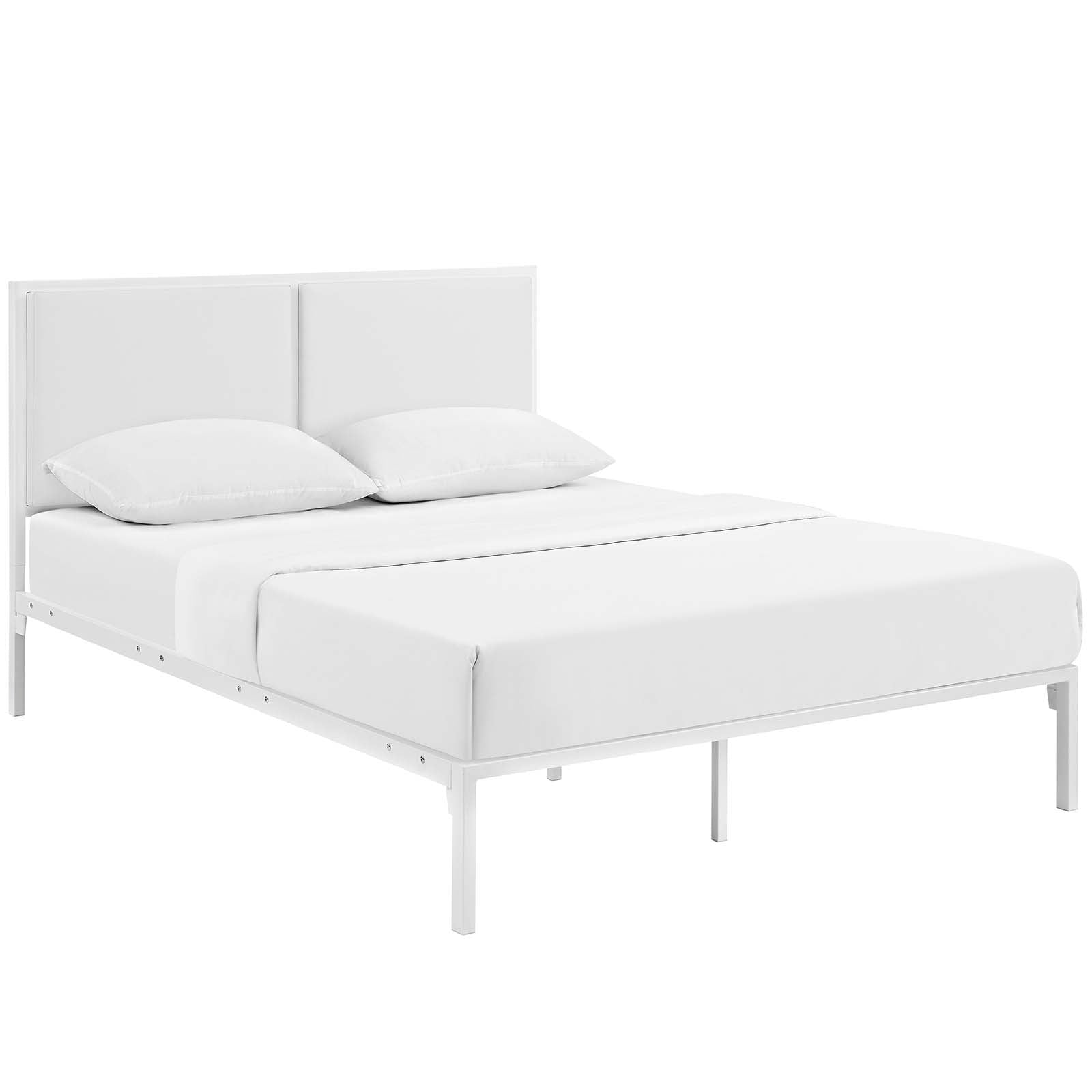 Modway Beds - Della King Vinyl Bed White