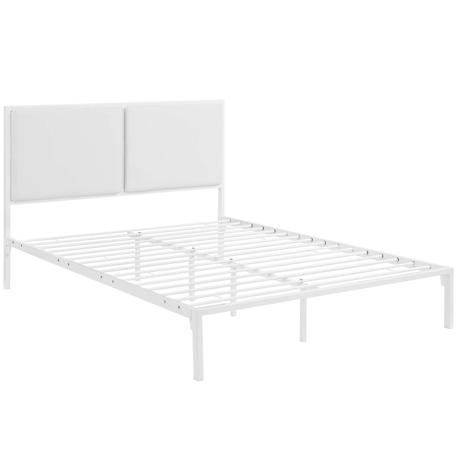 Modway Beds - Della King Vinyl Bed White