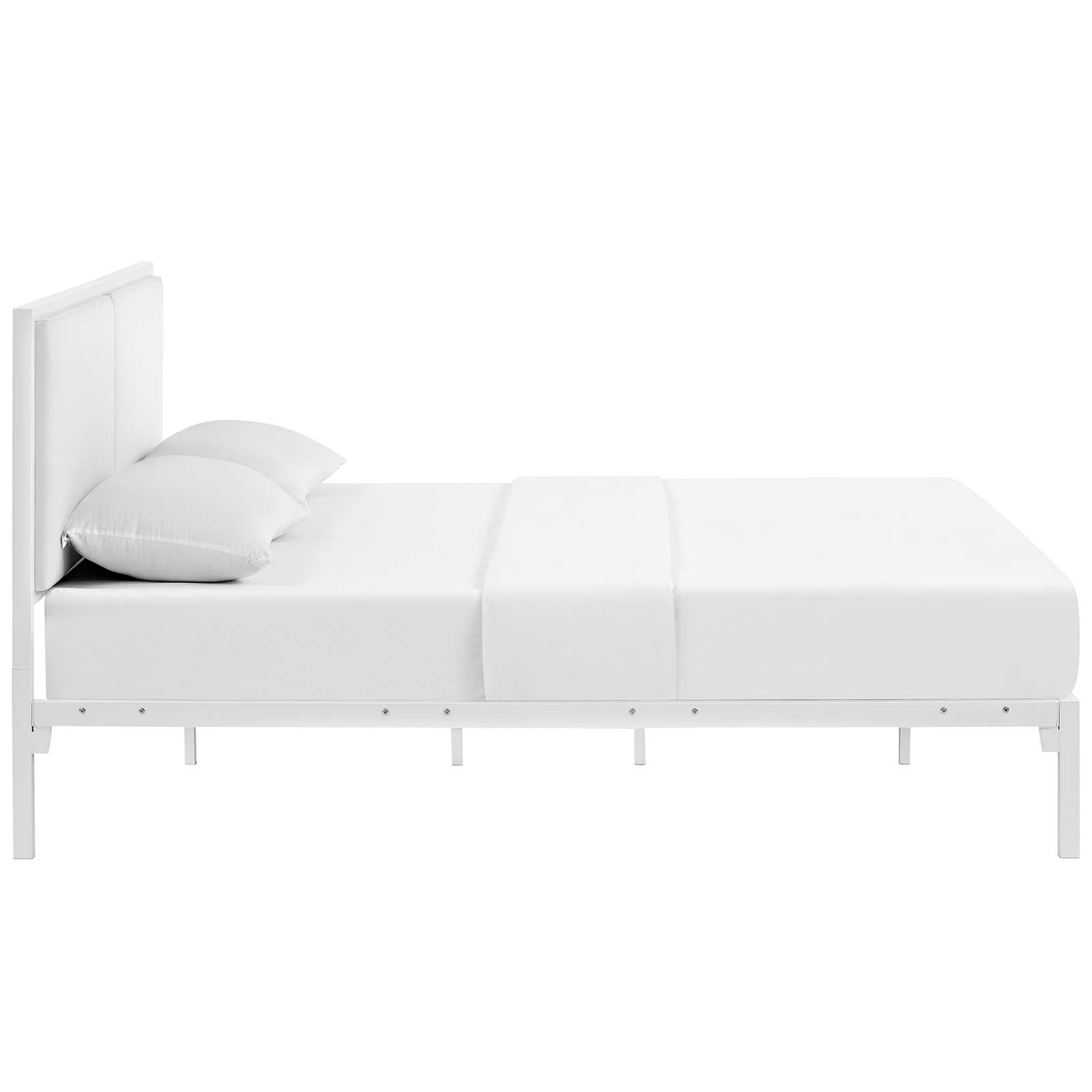 Modway Beds - Della King Vinyl Bed White