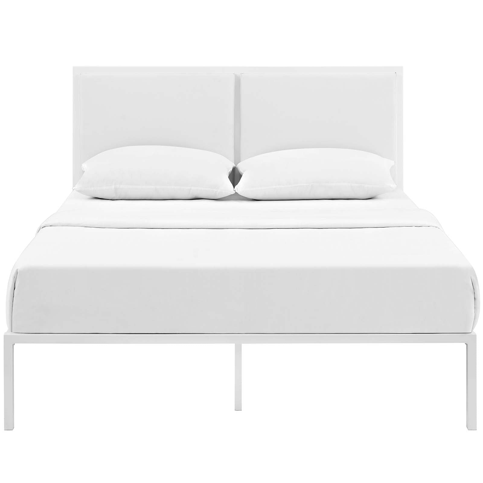 Modway Beds - Della King Vinyl Bed White