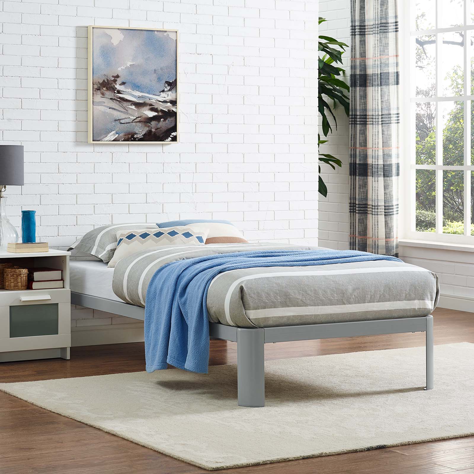 Modway Beds - Corinne Twin Bed Frame Gray