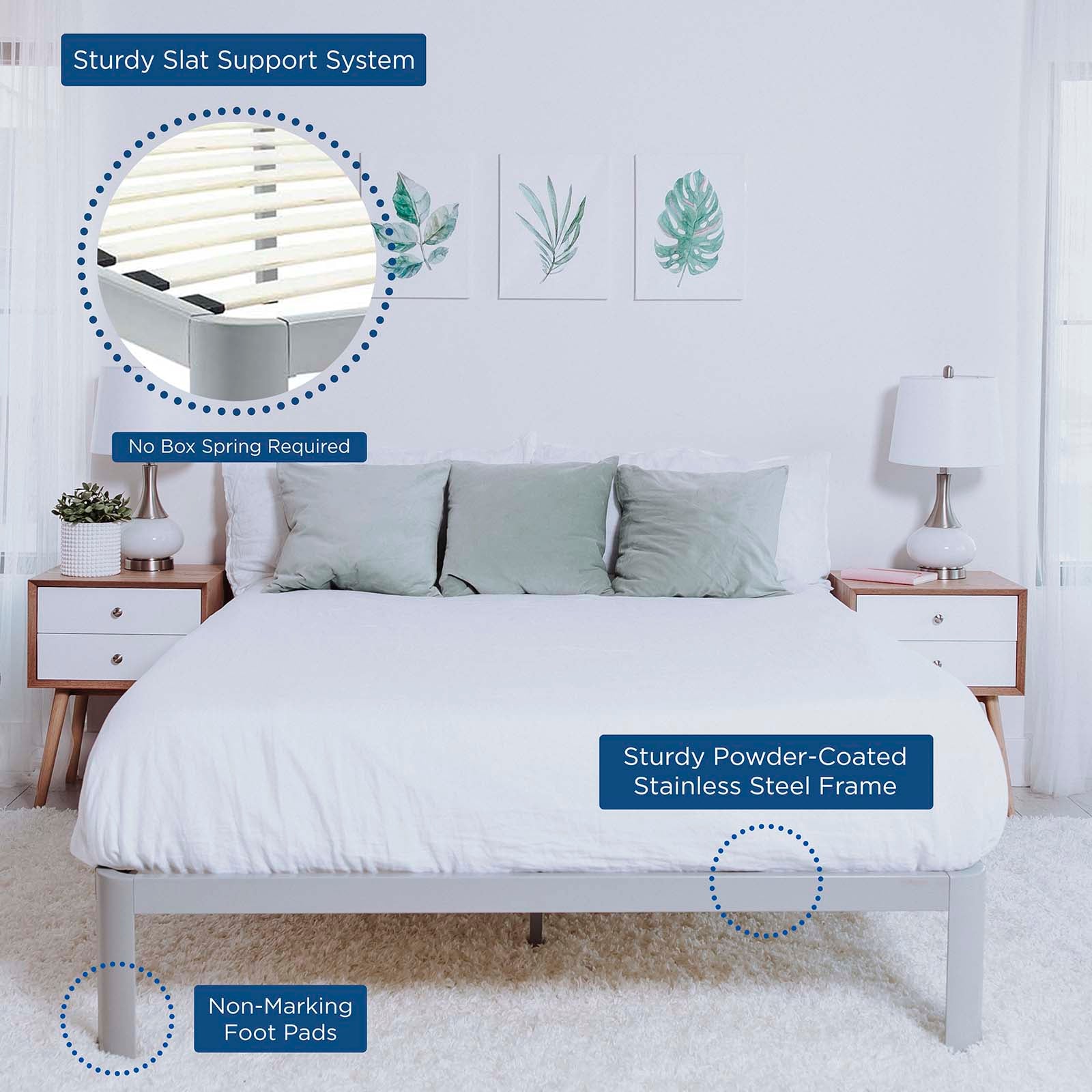 Modway Beds - Corinne Full Bed Frame Gray