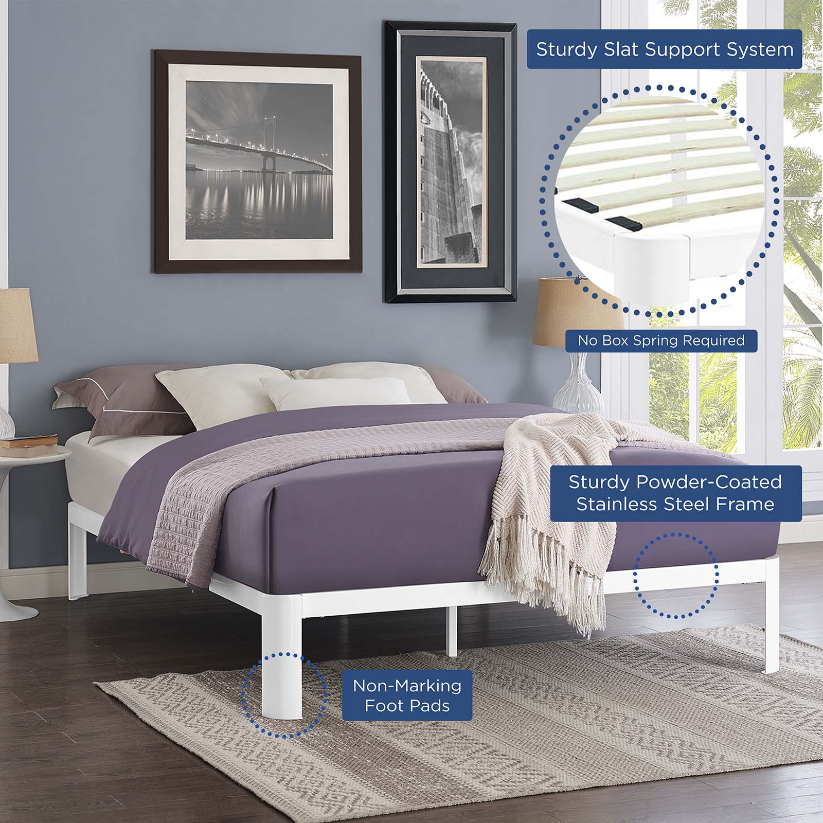 Modway Beds - Corinne Full Bed Frame White