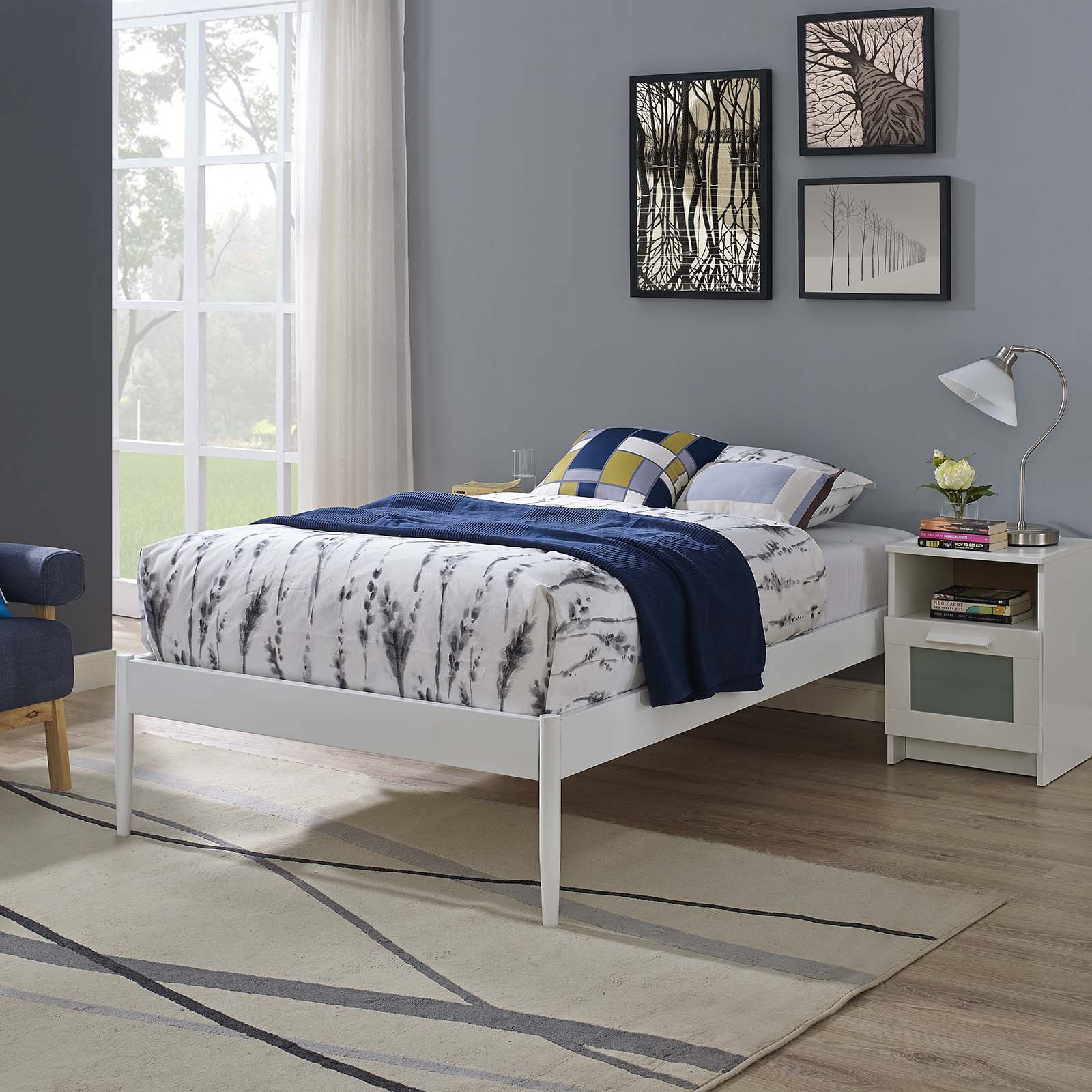 Modway Beds - Elsie Twin Bed Frame White