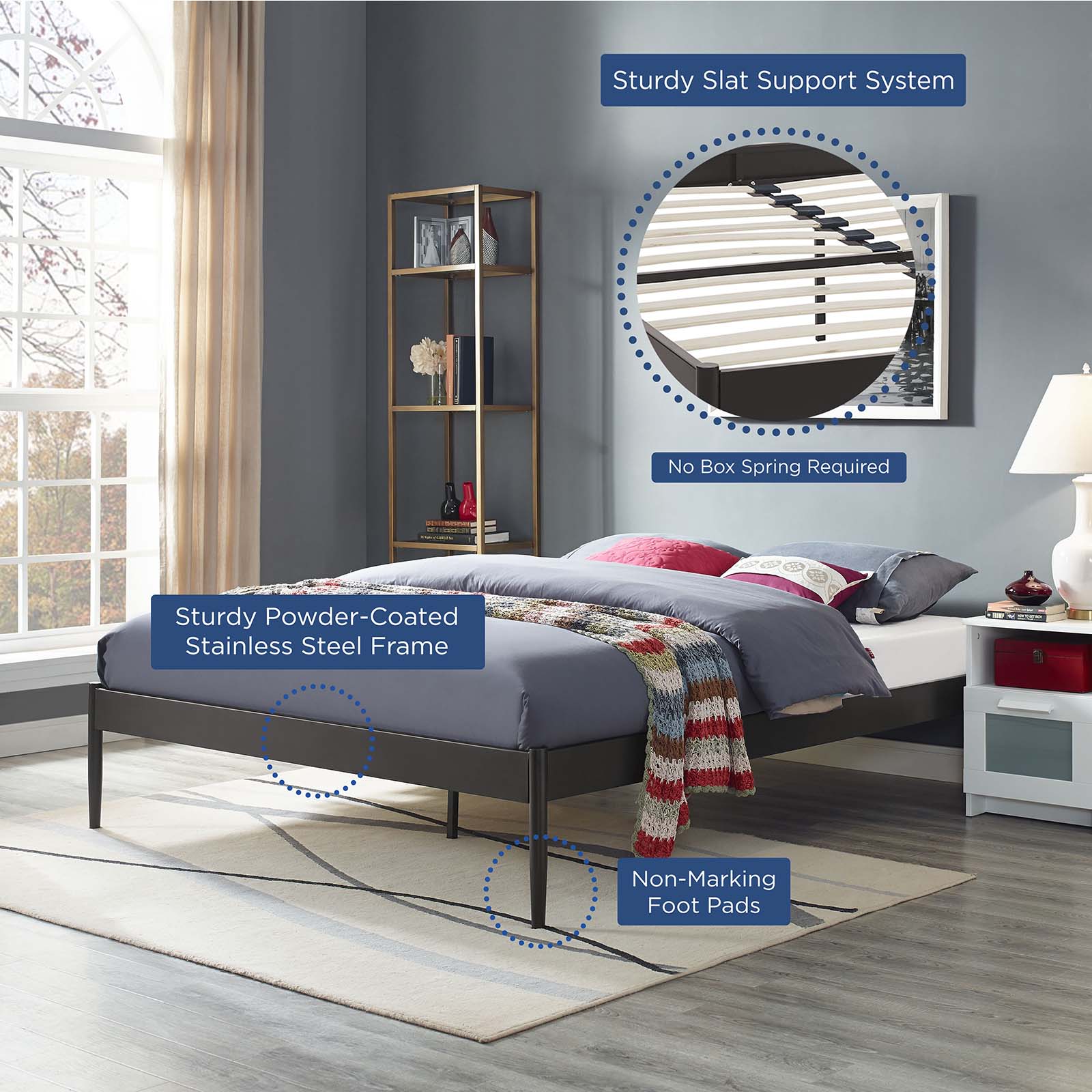 Modway Beds - Elsie King Bed Frame Brown