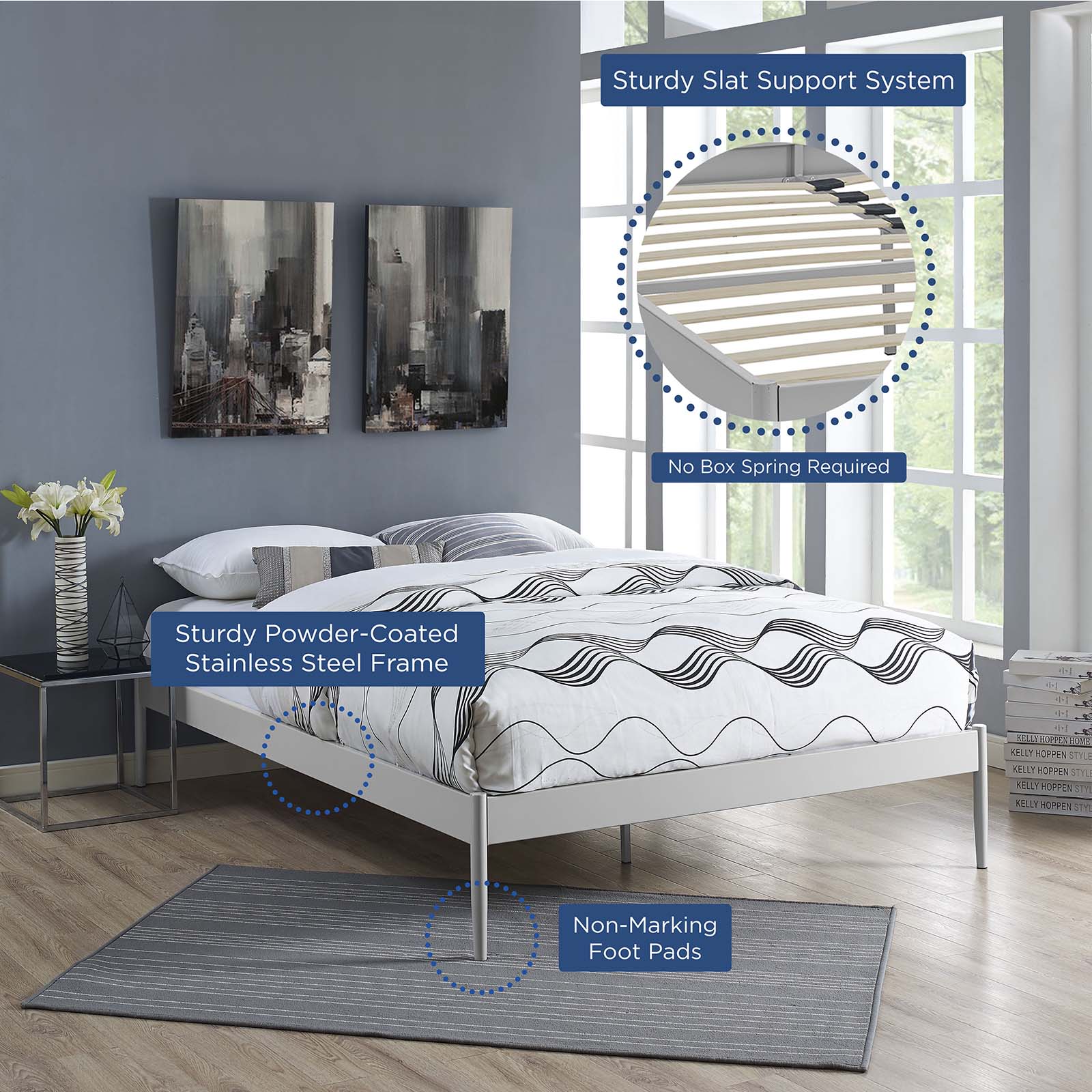 Modway Beds - Elsie King Bed Frame Gray