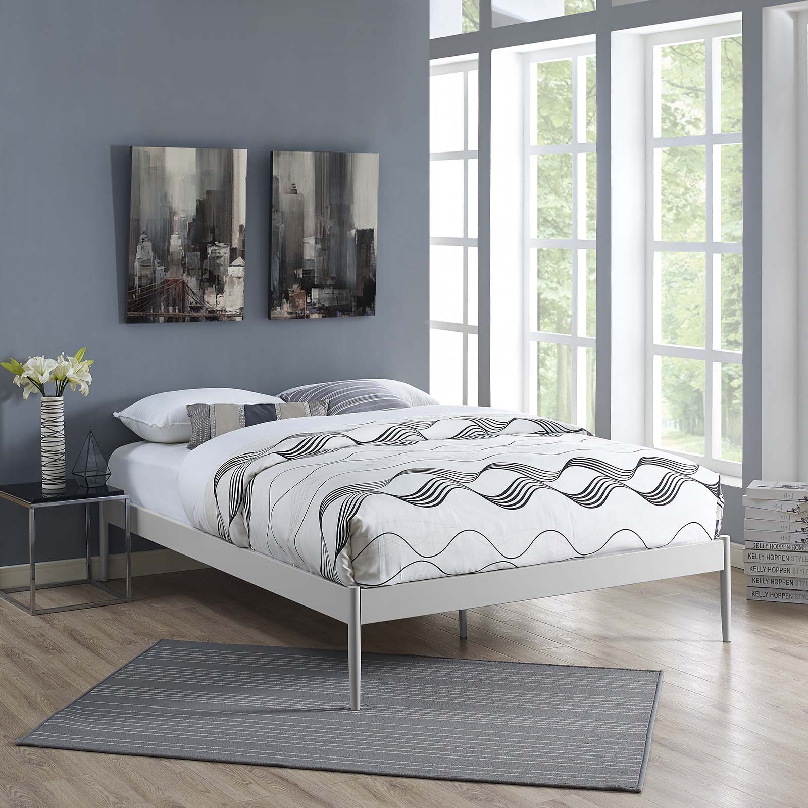 Modway Beds - Elsie King Bed Frame Gray