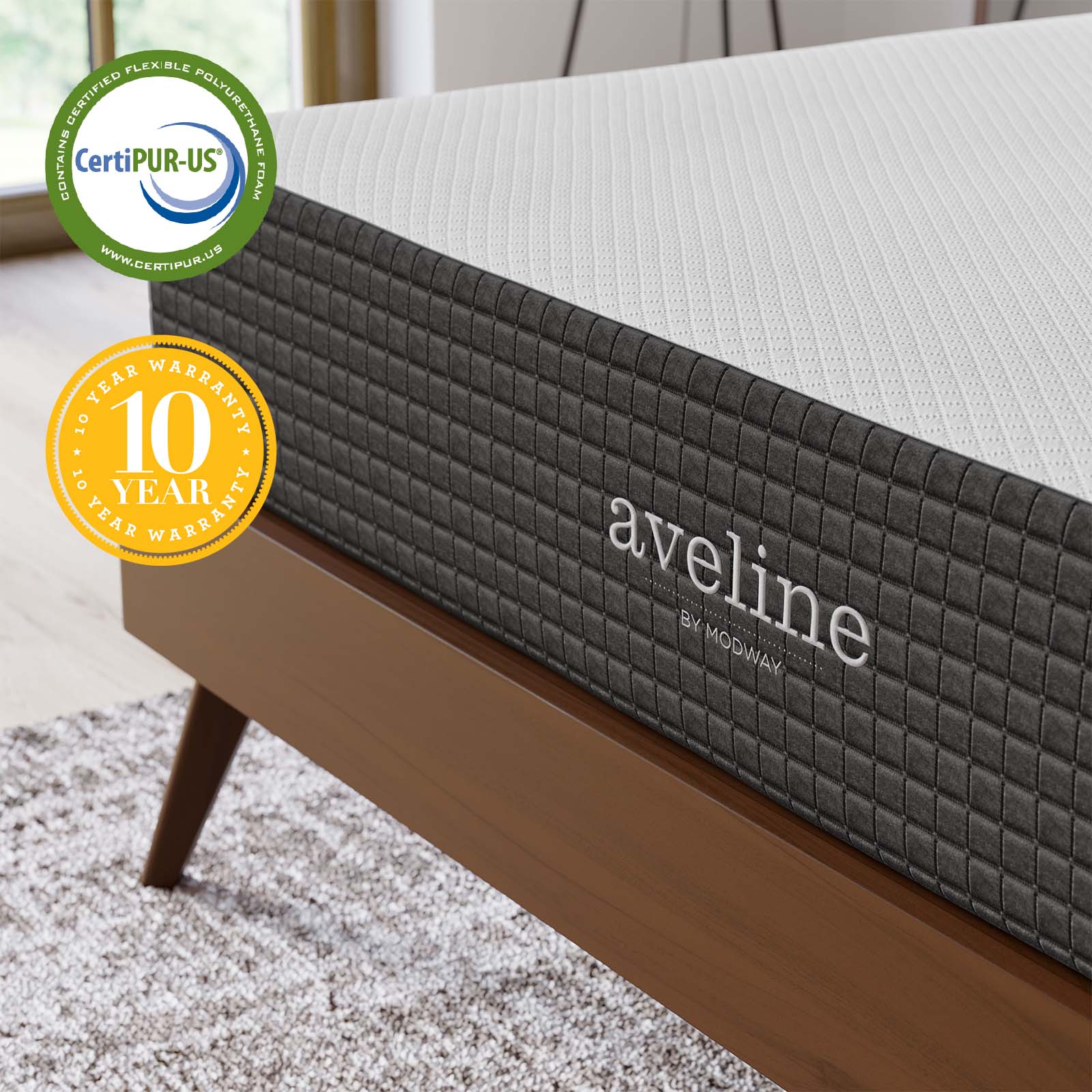 Modway Mattresses - Aveline 10" King Mattress White