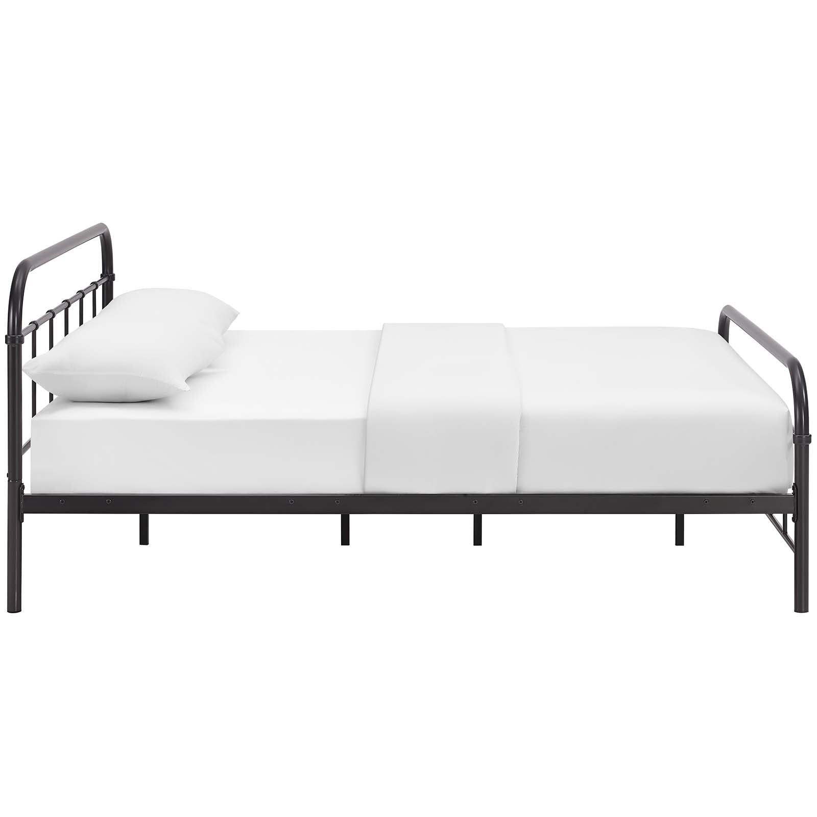 Modway Beds - Maisie Queen Stainless Steel Bed Frame Brown