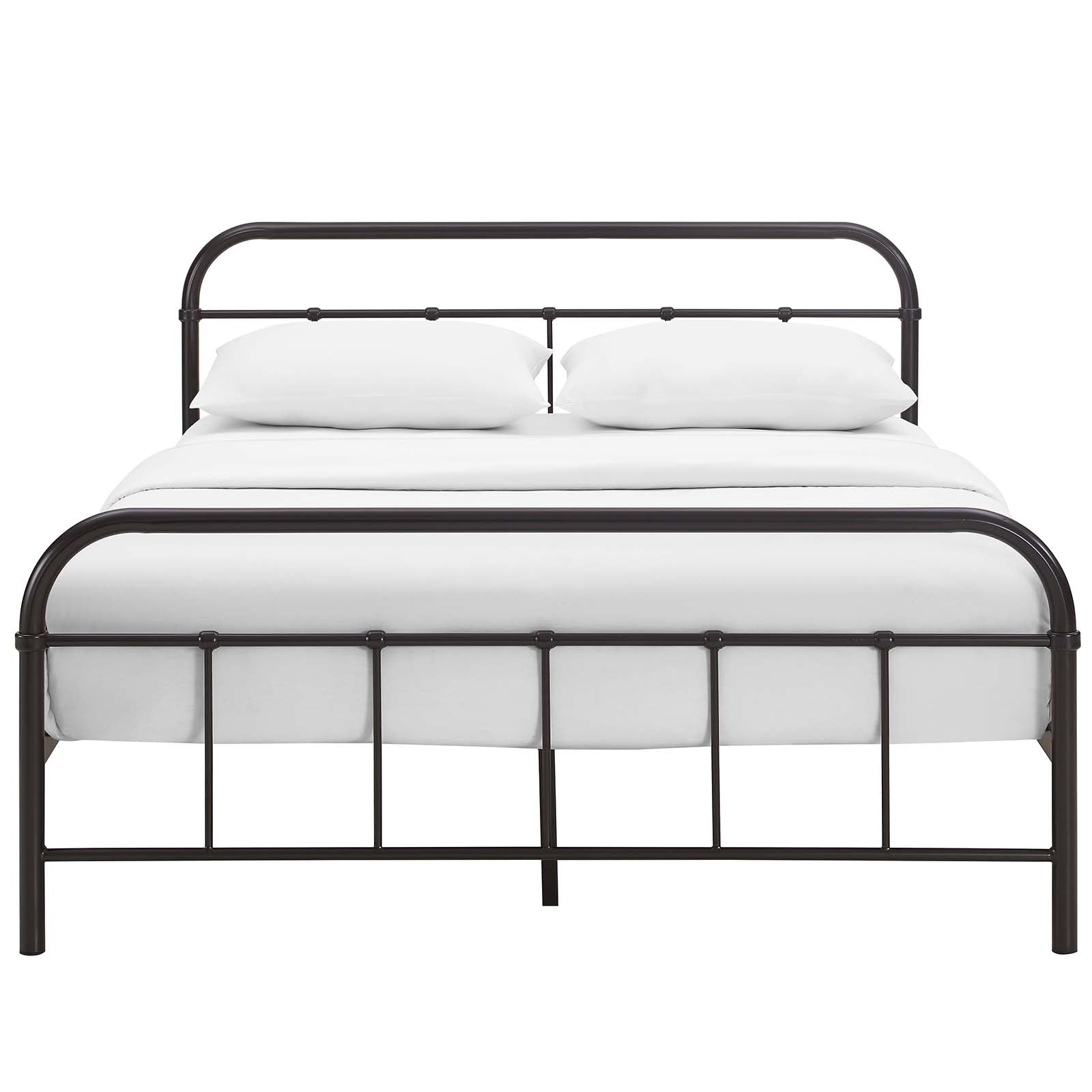 Modway Beds - Maisie Queen Stainless Steel Bed Frame Brown