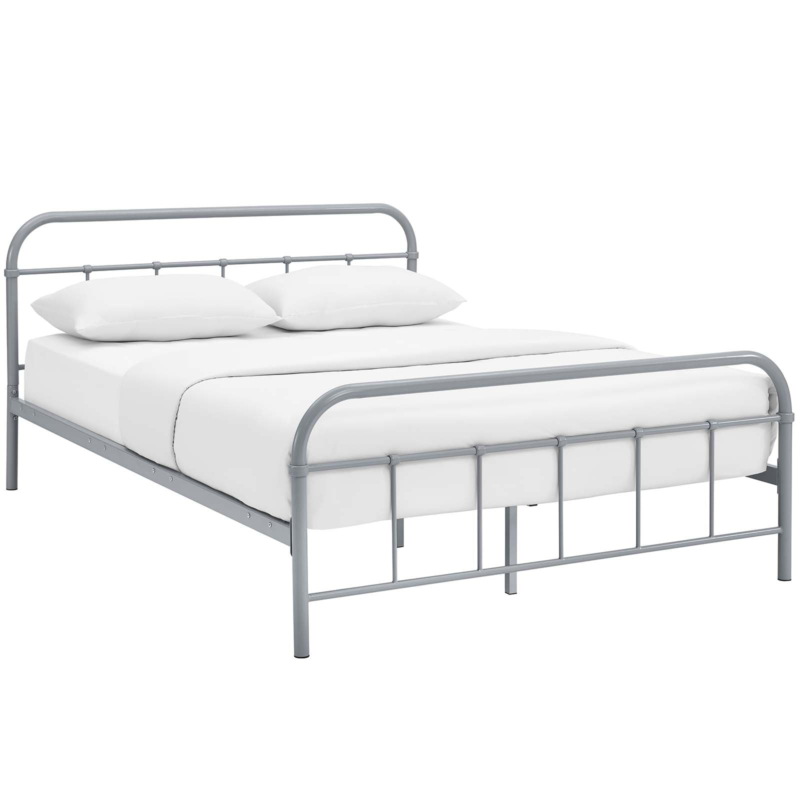 Modway Beds - Maisie Queen Stainless Steel Bed Frame Gray