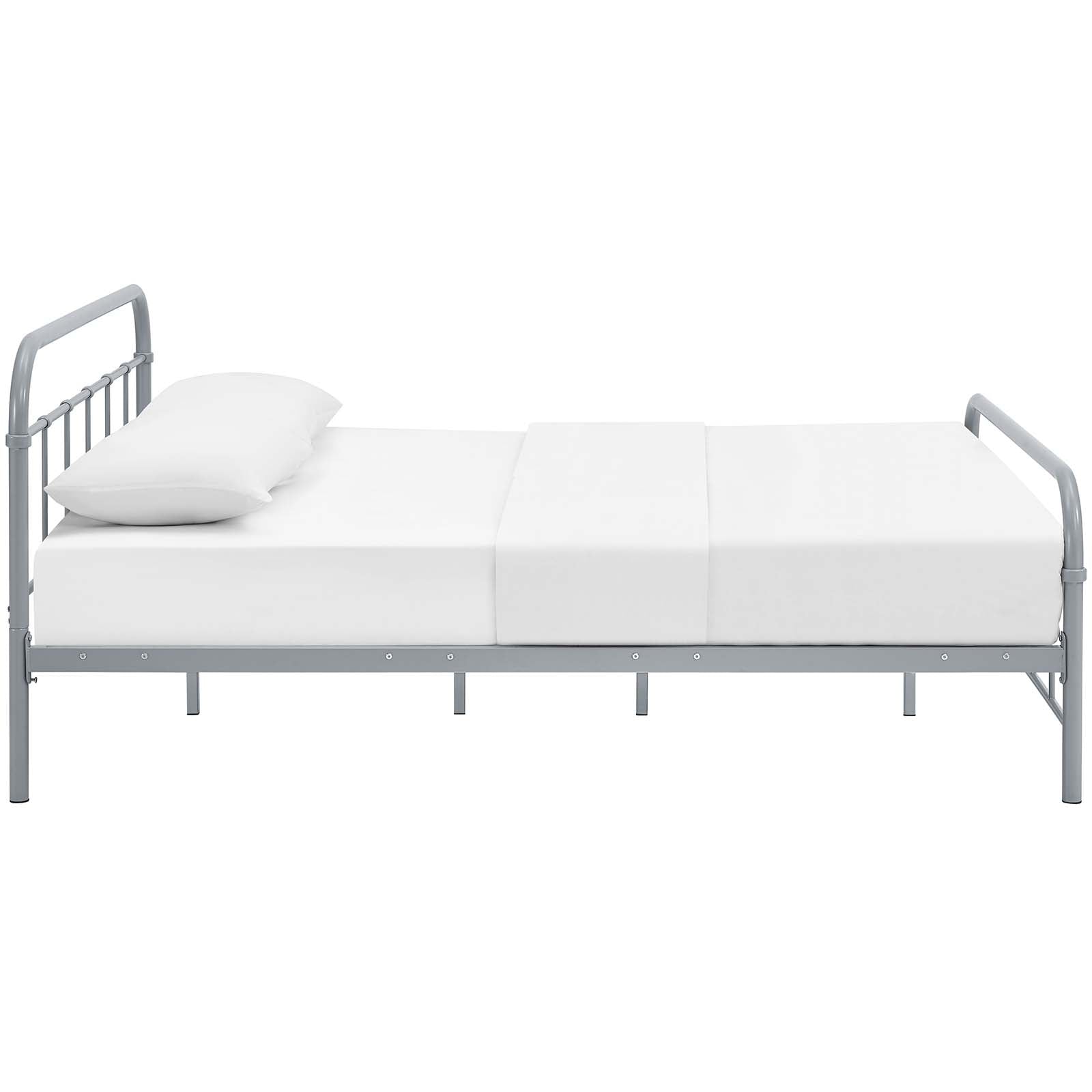 Modway Beds - Maisie Queen Stainless Steel Bed Frame Gray