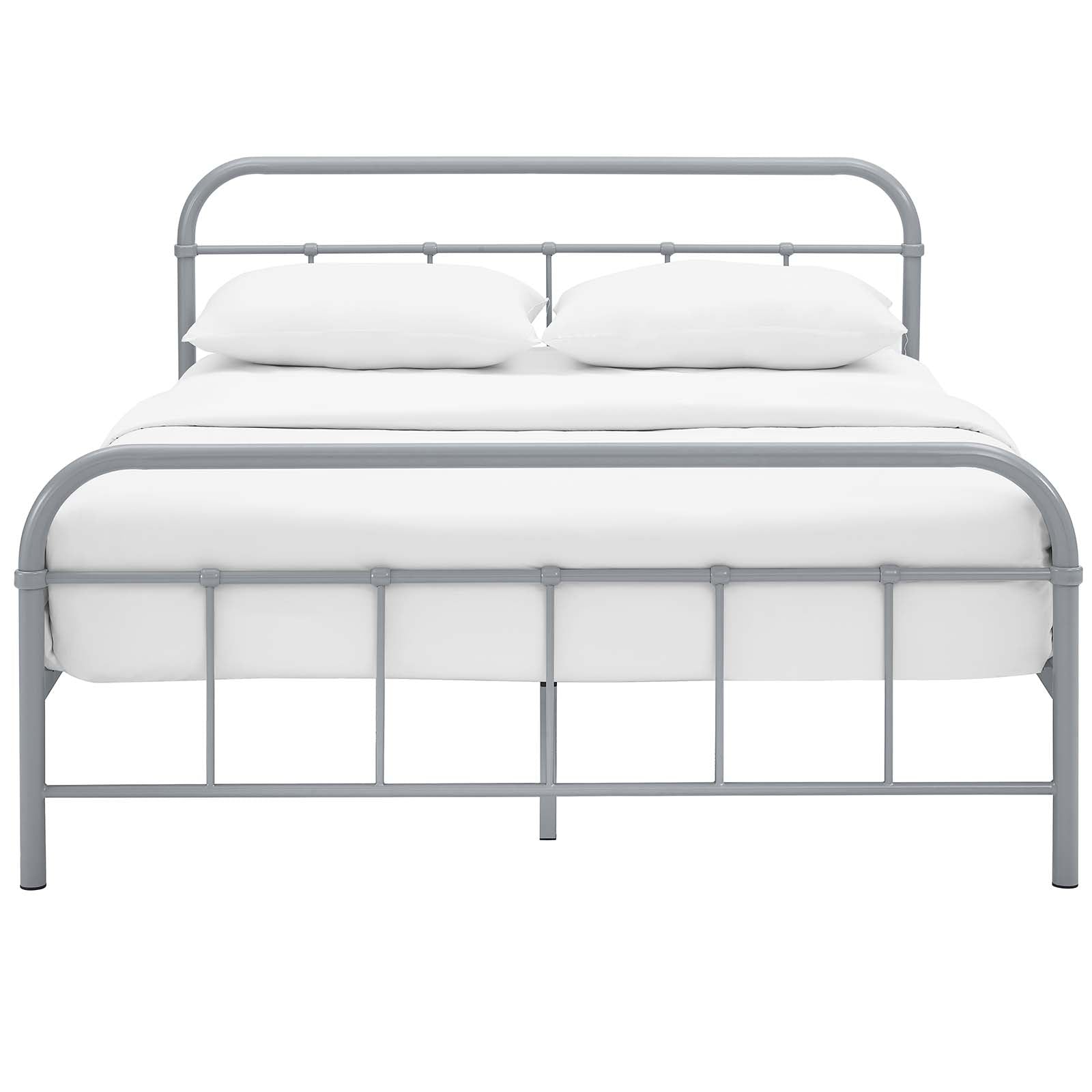 Modway Beds - Maisie Queen Stainless Steel Bed Frame Gray