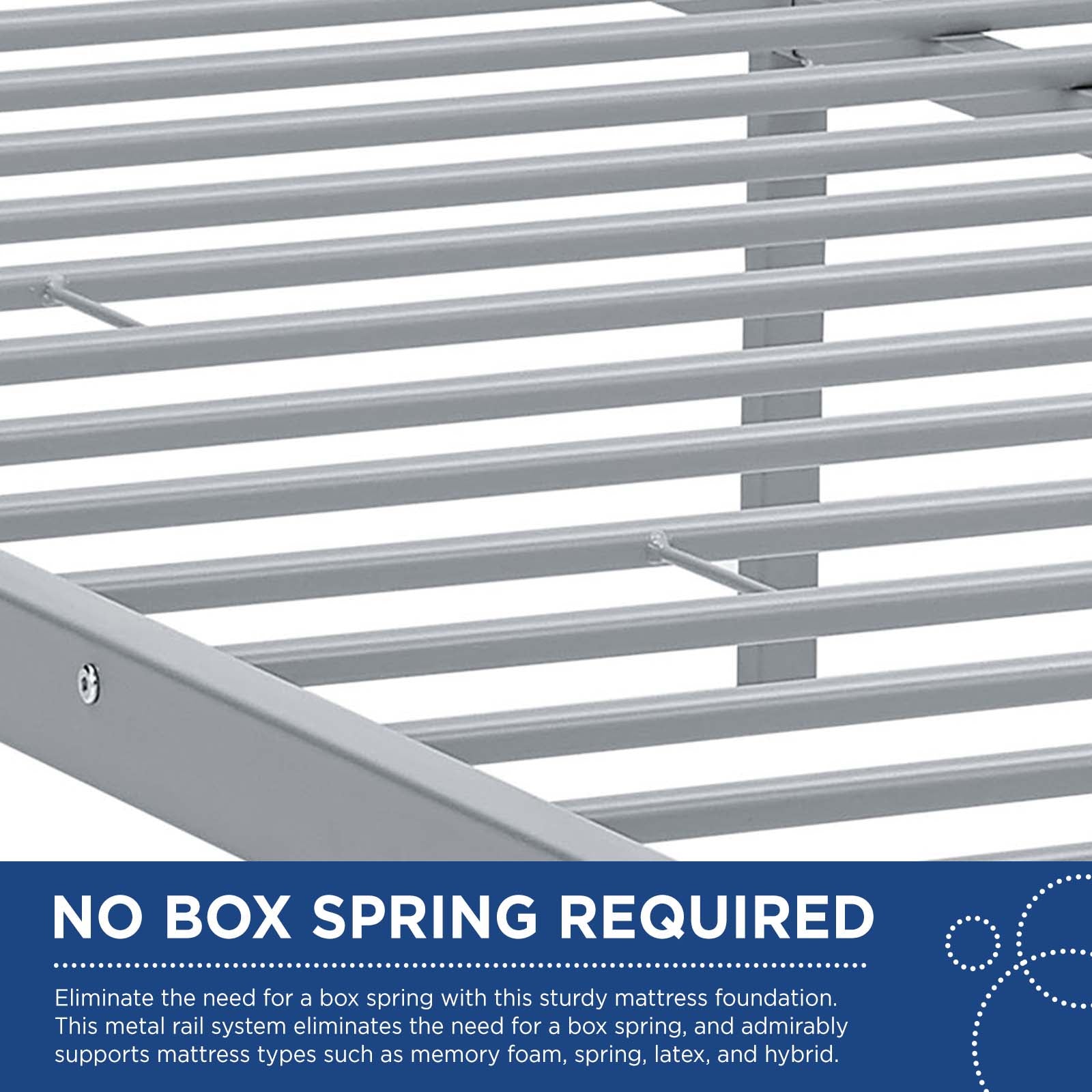 Modway Beds - Maisie Queen Stainless Steel Bed Frame Gray