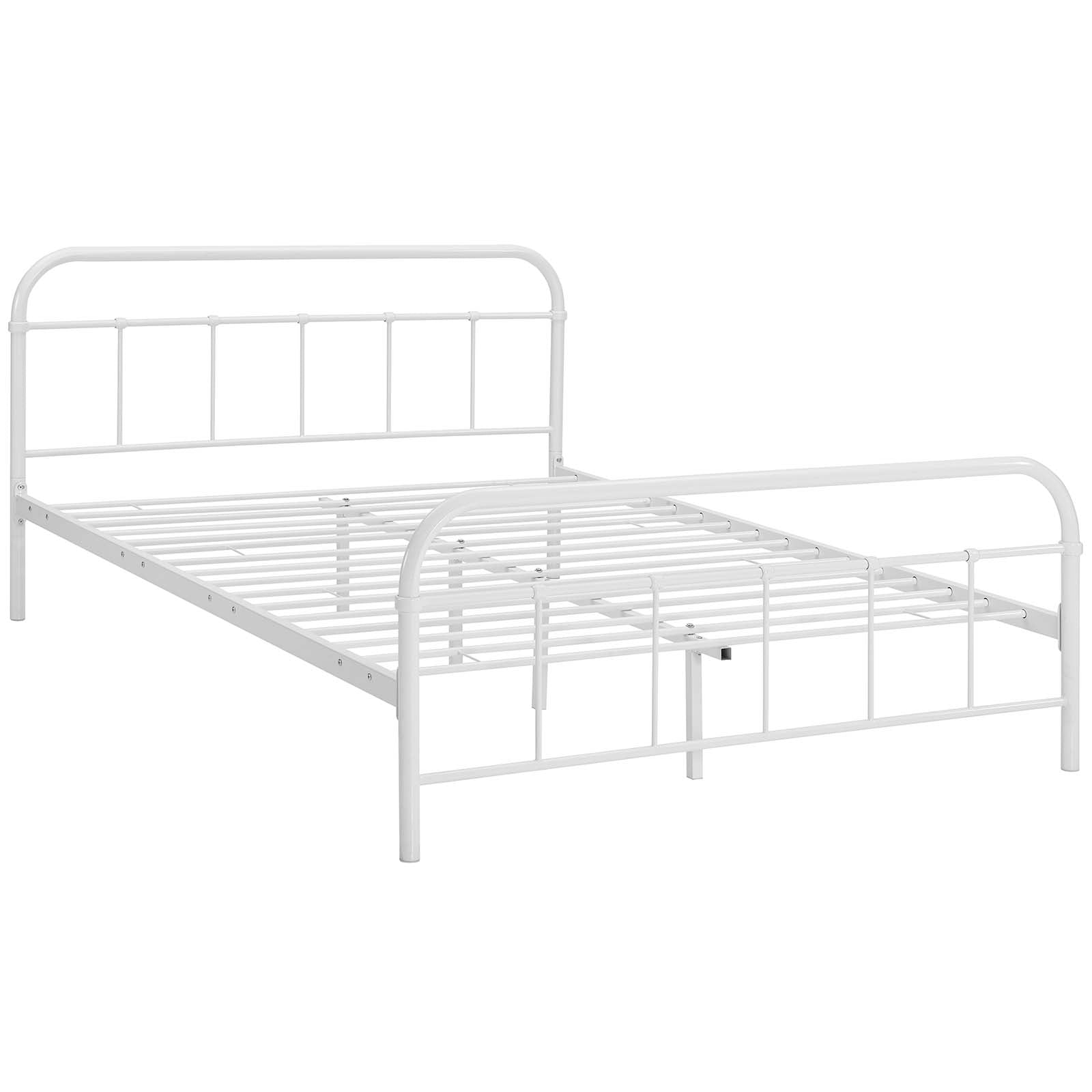 Modway Beds - Maisie Queen Stainless Steel Bed Frame White