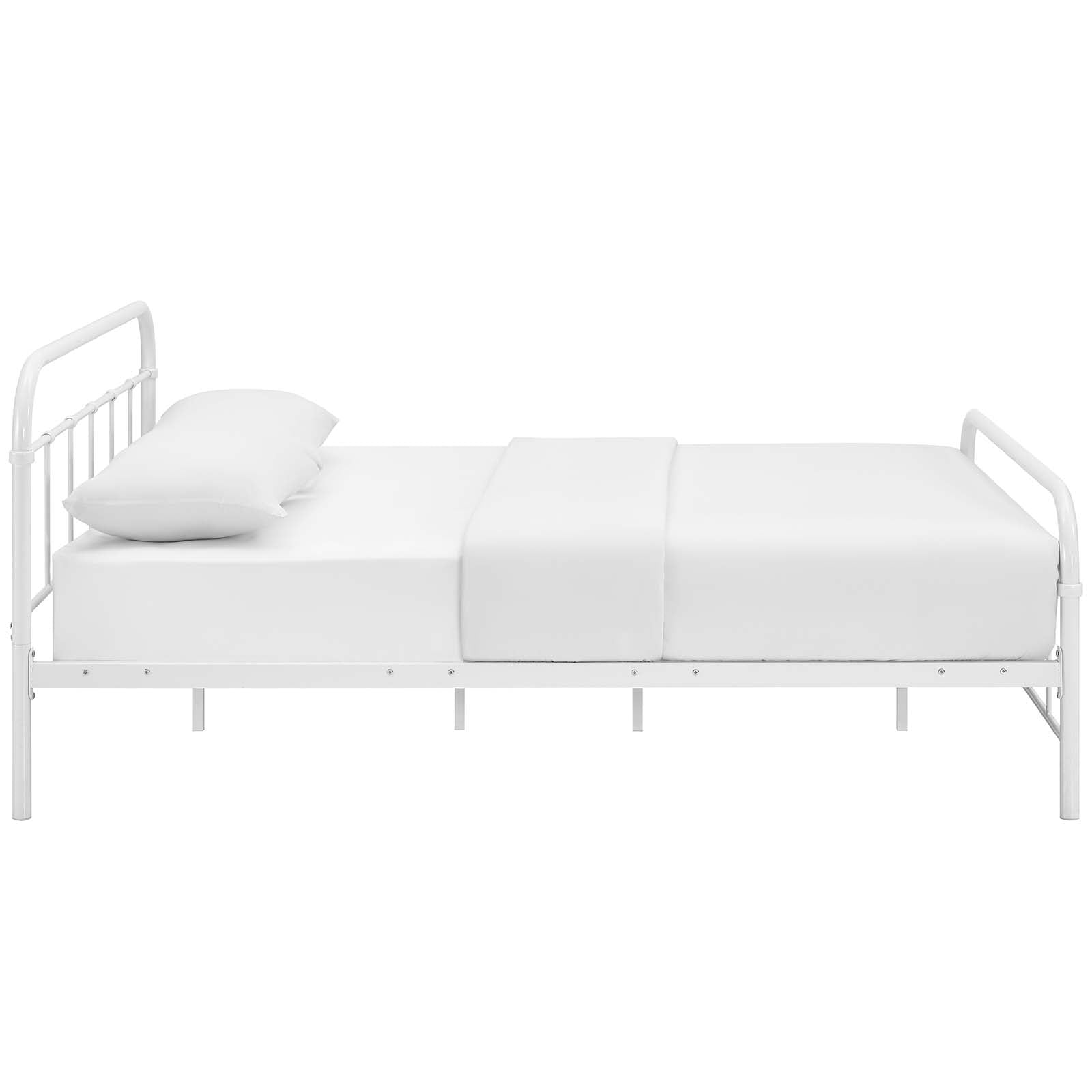 Modway Beds - Maisie Queen Stainless Steel Bed Frame White
