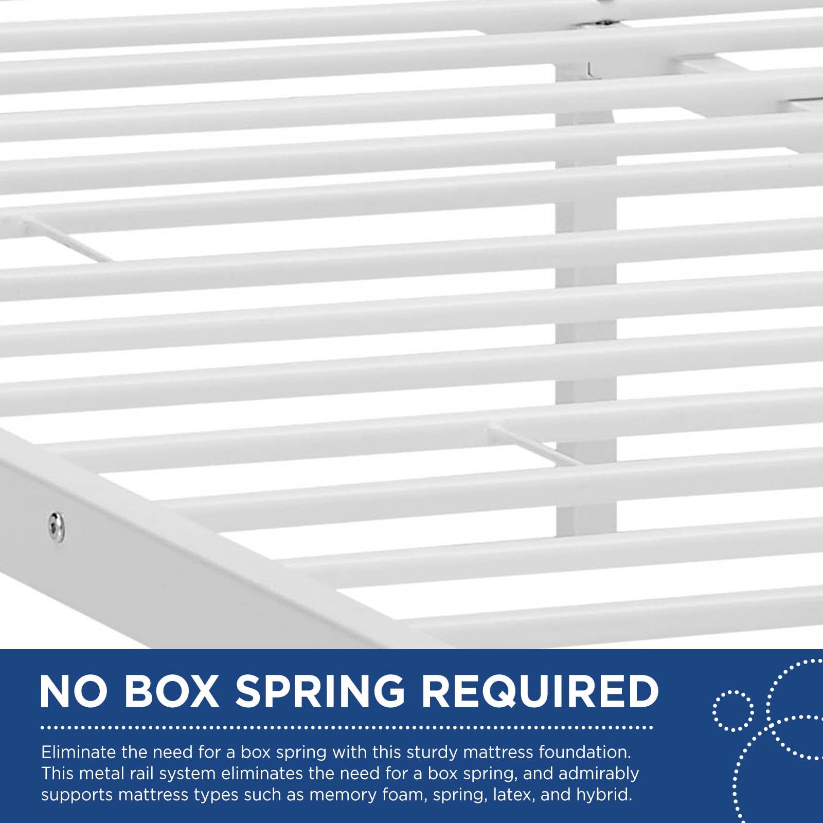 Modway Beds - Maisie Queen Stainless Steel Bed Frame White