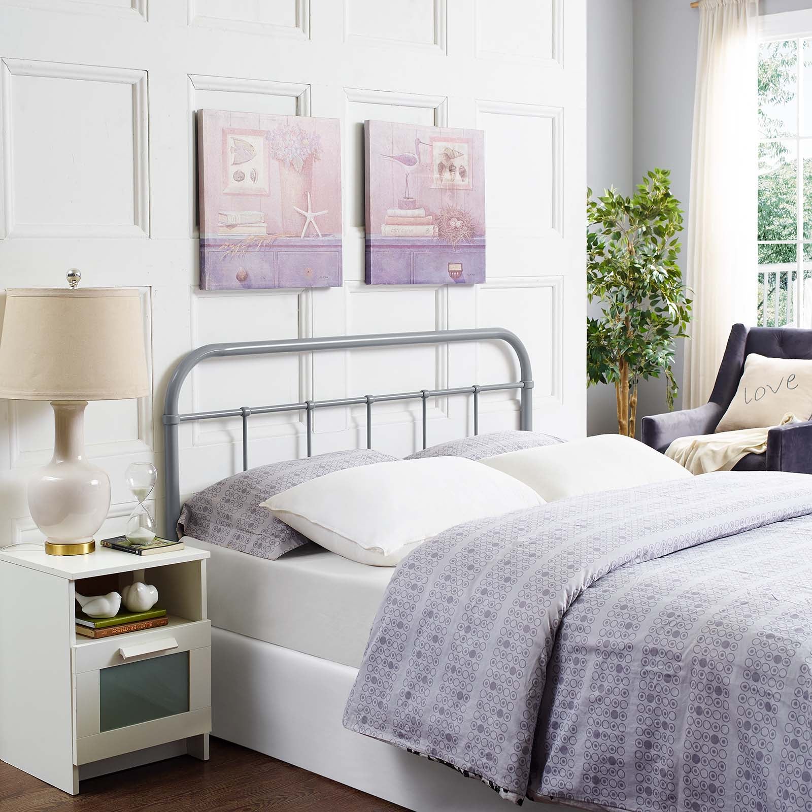 Modway Headboards - Serena Queen Steel Headboard Gray