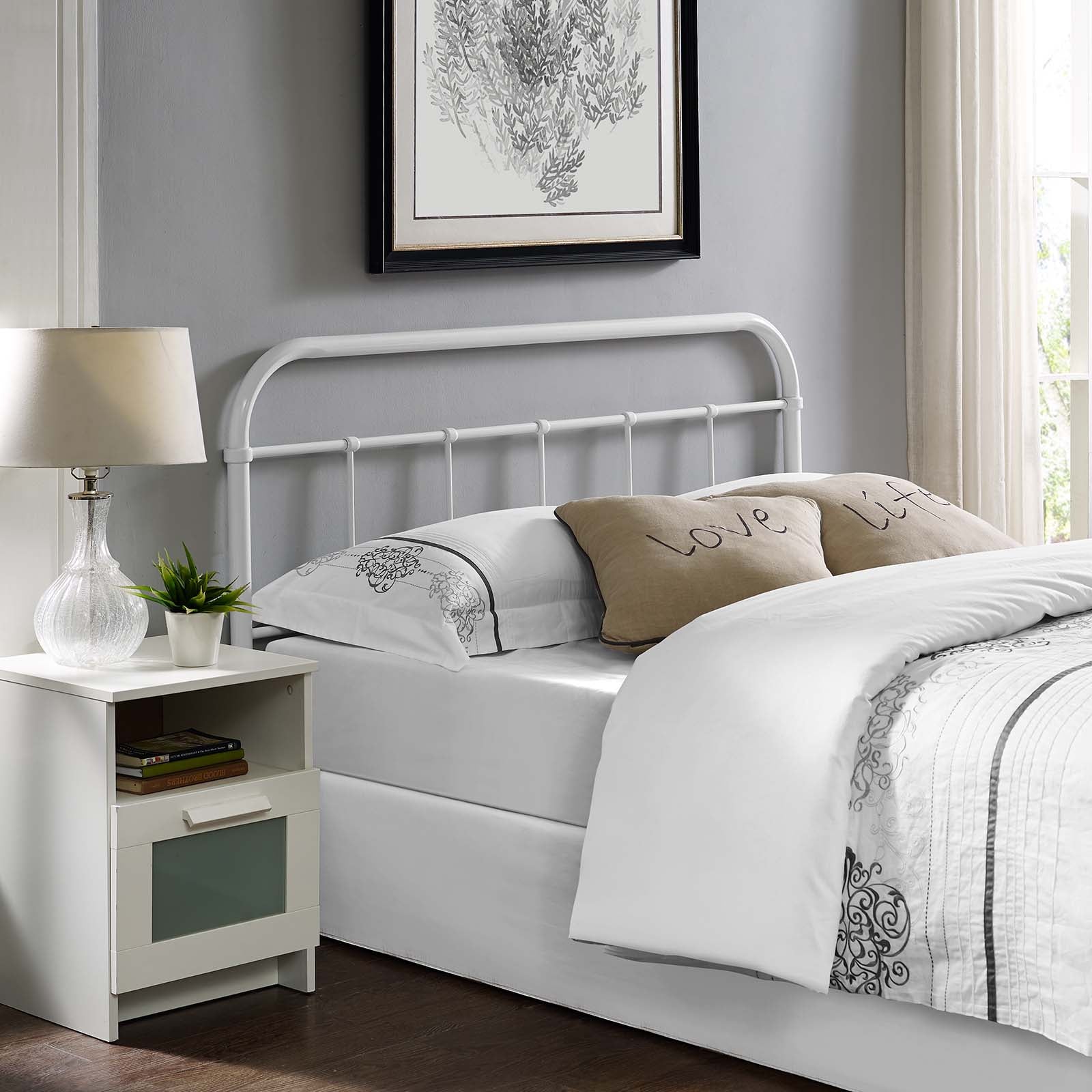Modway Headboards - Serena Queen Steel Headboard White