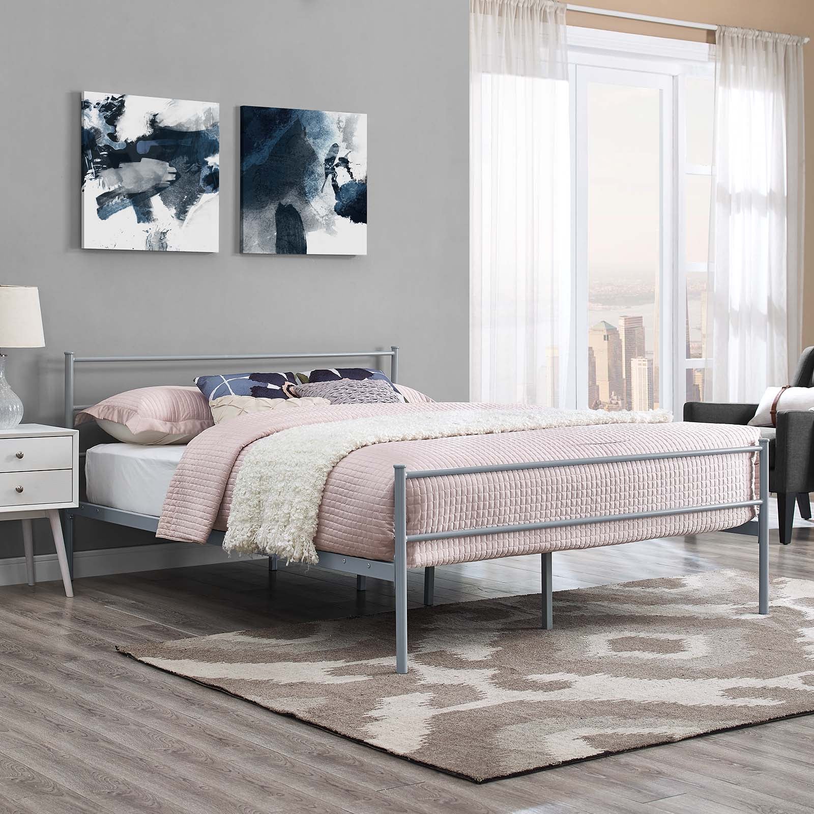 Modway Beds - Alina Full Platform Bed Frame Gray