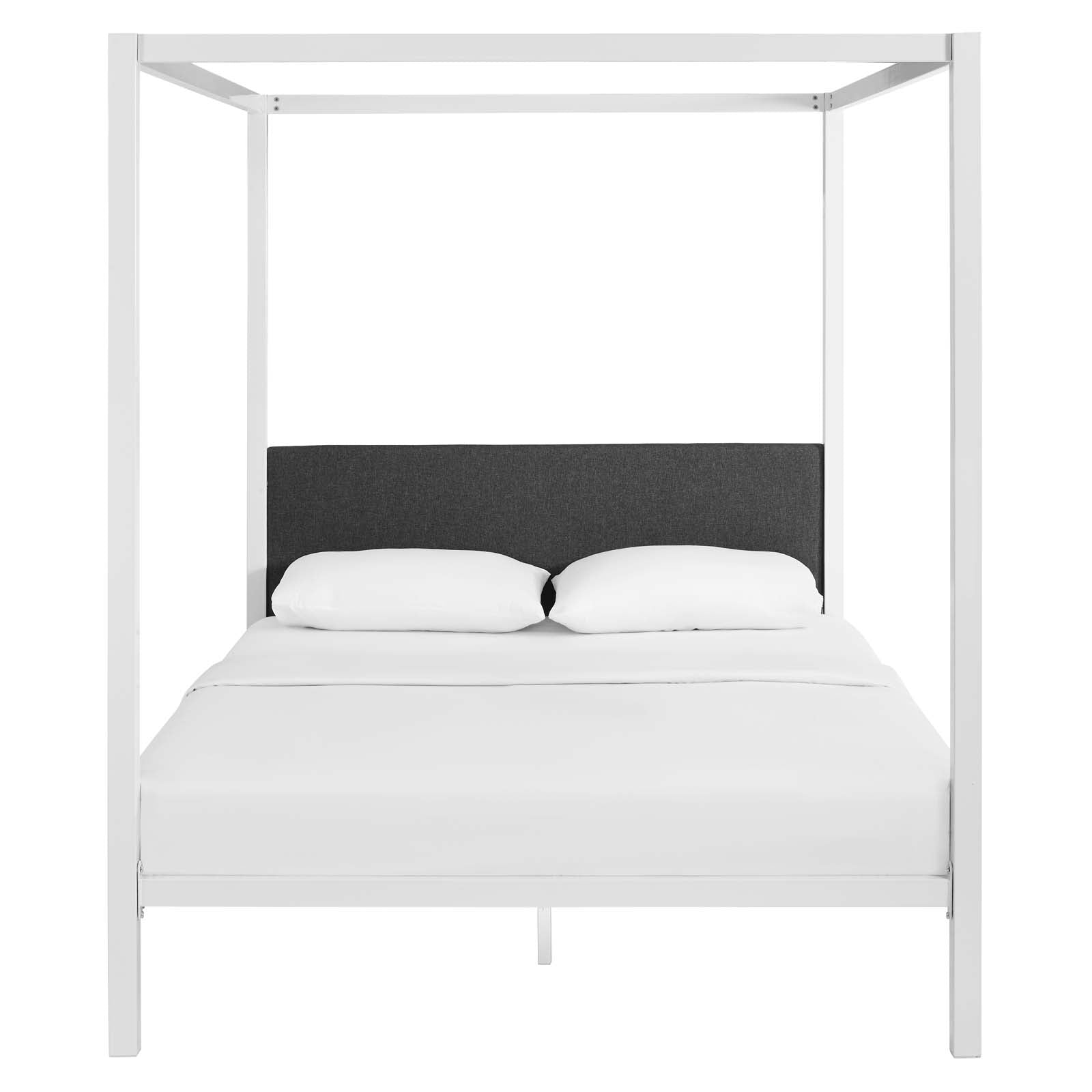 Modway Beds - Raina Queen Canopy Bed Frame White Gray