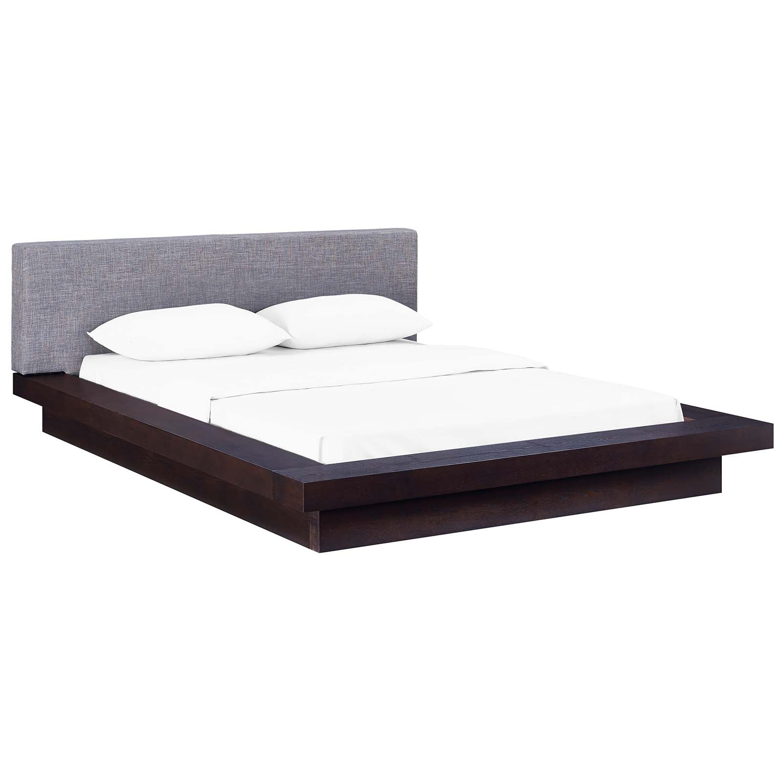 Modway Beds - Freja Queen Fabric Platform Bed Cappuccino And Gray