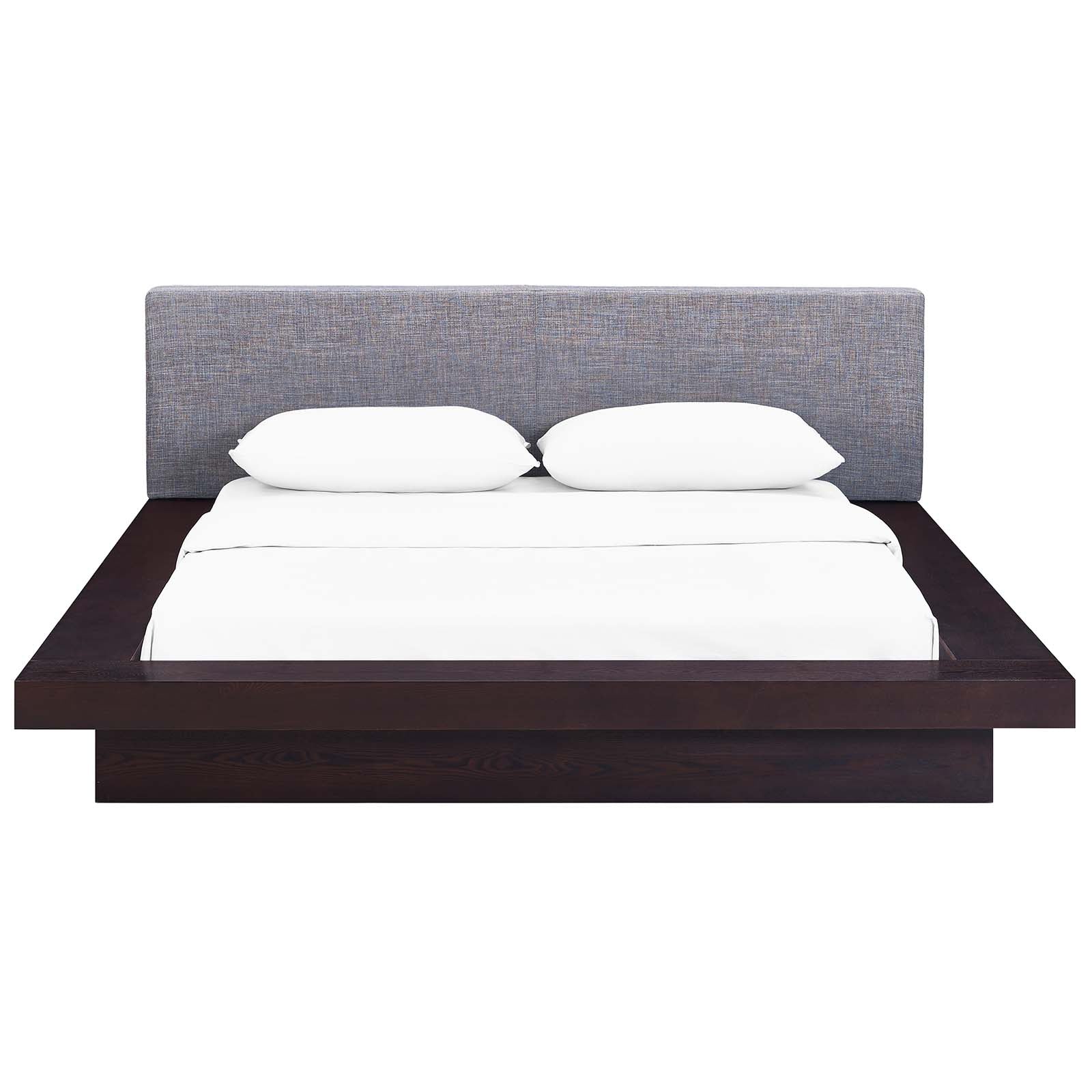 Modway Beds - Freja Queen Fabric Platform Bed Cappuccino And Gray