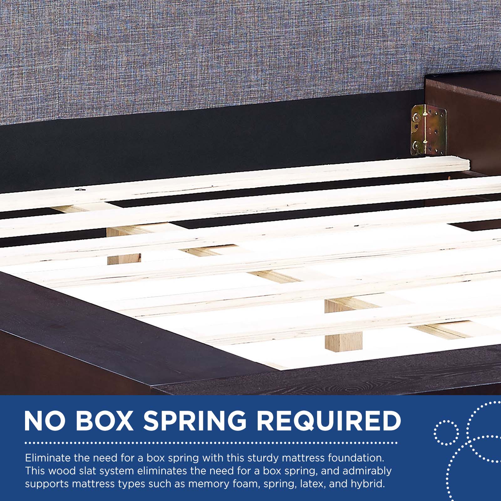 Modway Beds - Freja Queen Fabric Platform Bed Cappuccino And Gray