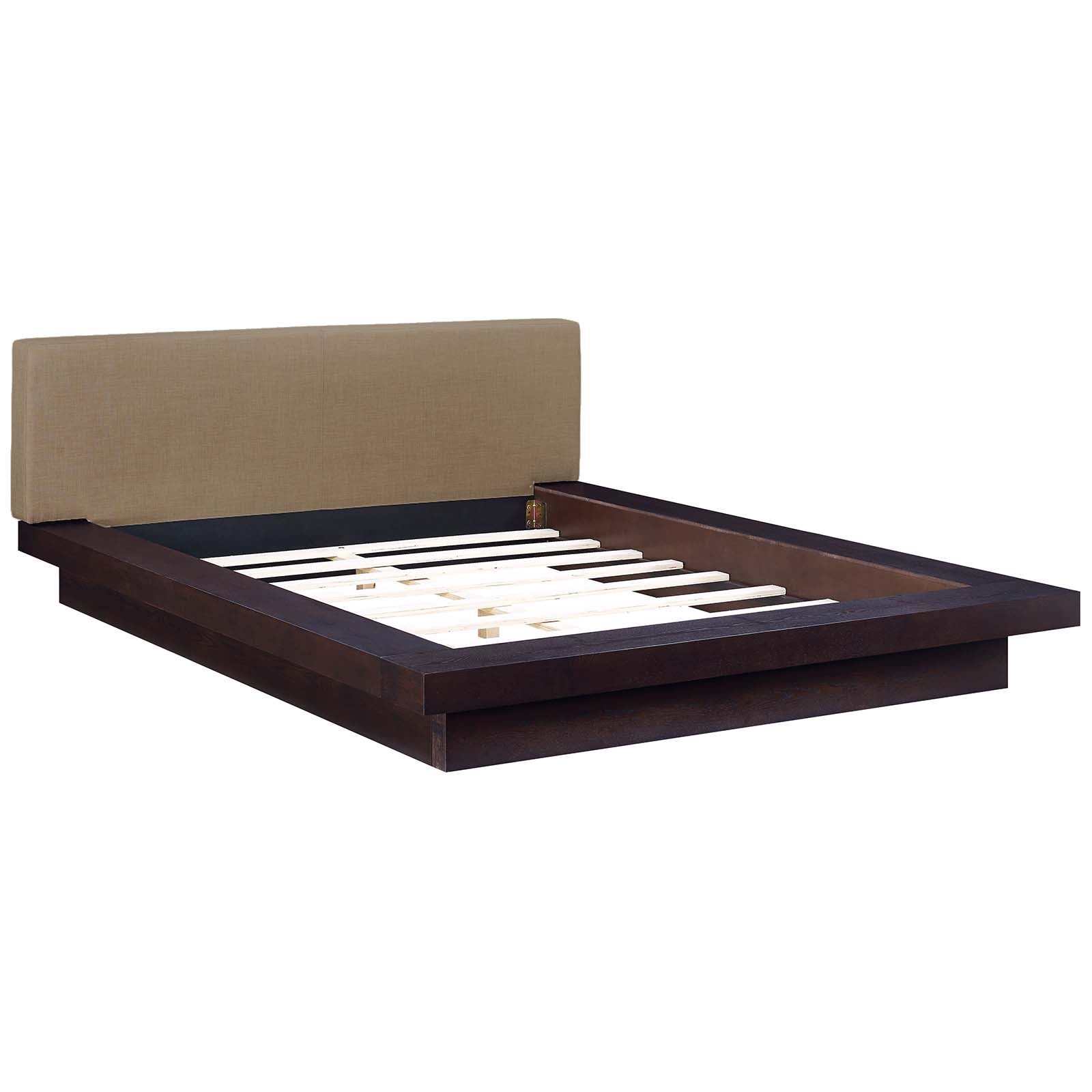 Modway Beds - Freja Queen Fabric Platform Bed Cappuccino Latte