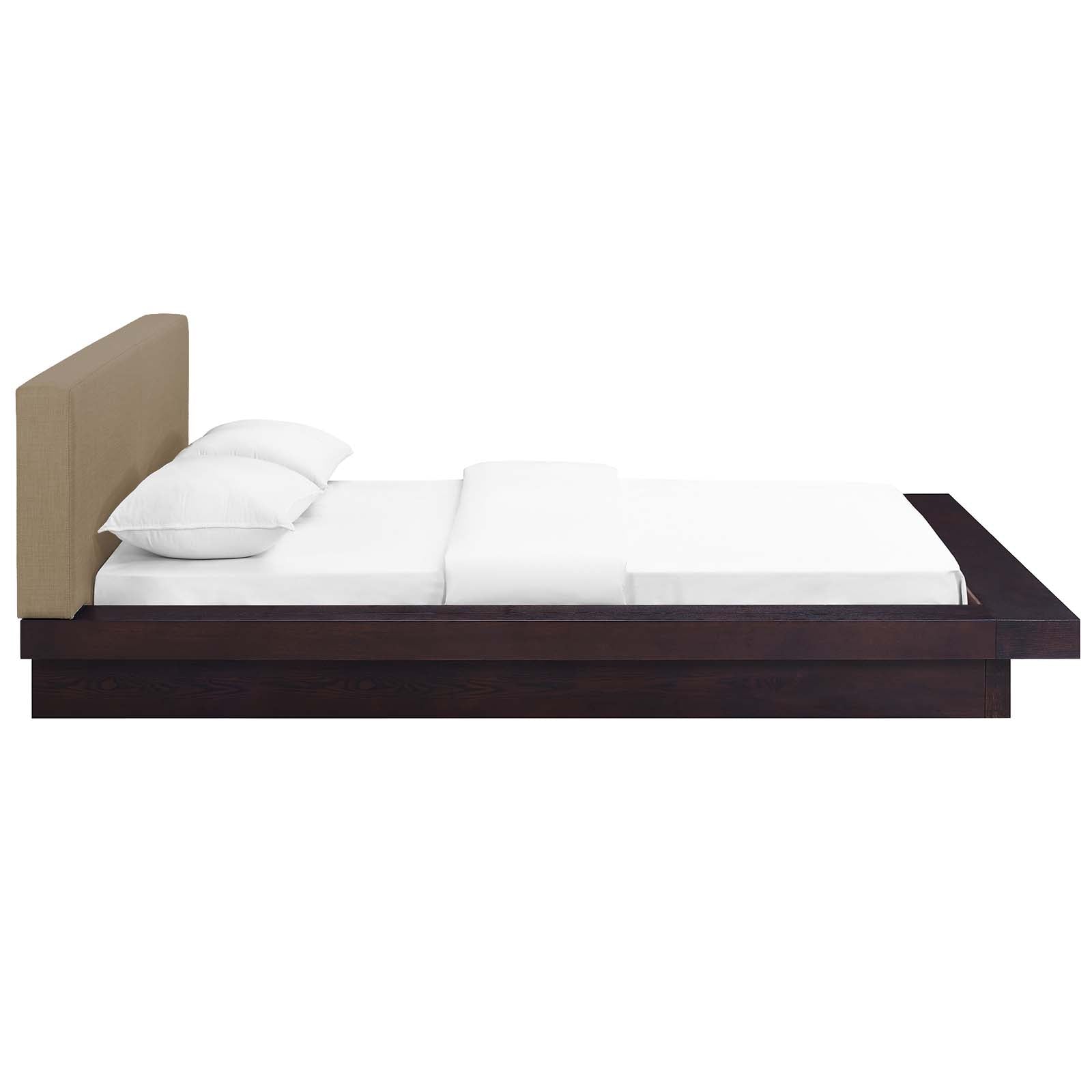 Modway Beds - Freja Queen Fabric Platform Bed Cappuccino Latte