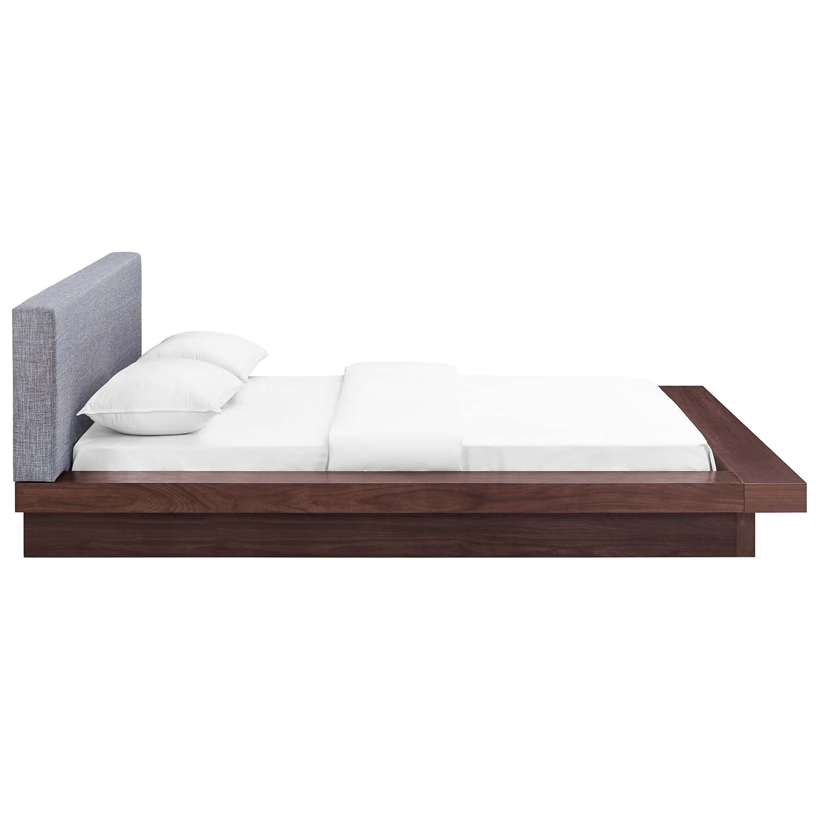 Modway Beds - Freja Queen Fabric Platform Bed Walnut Gray