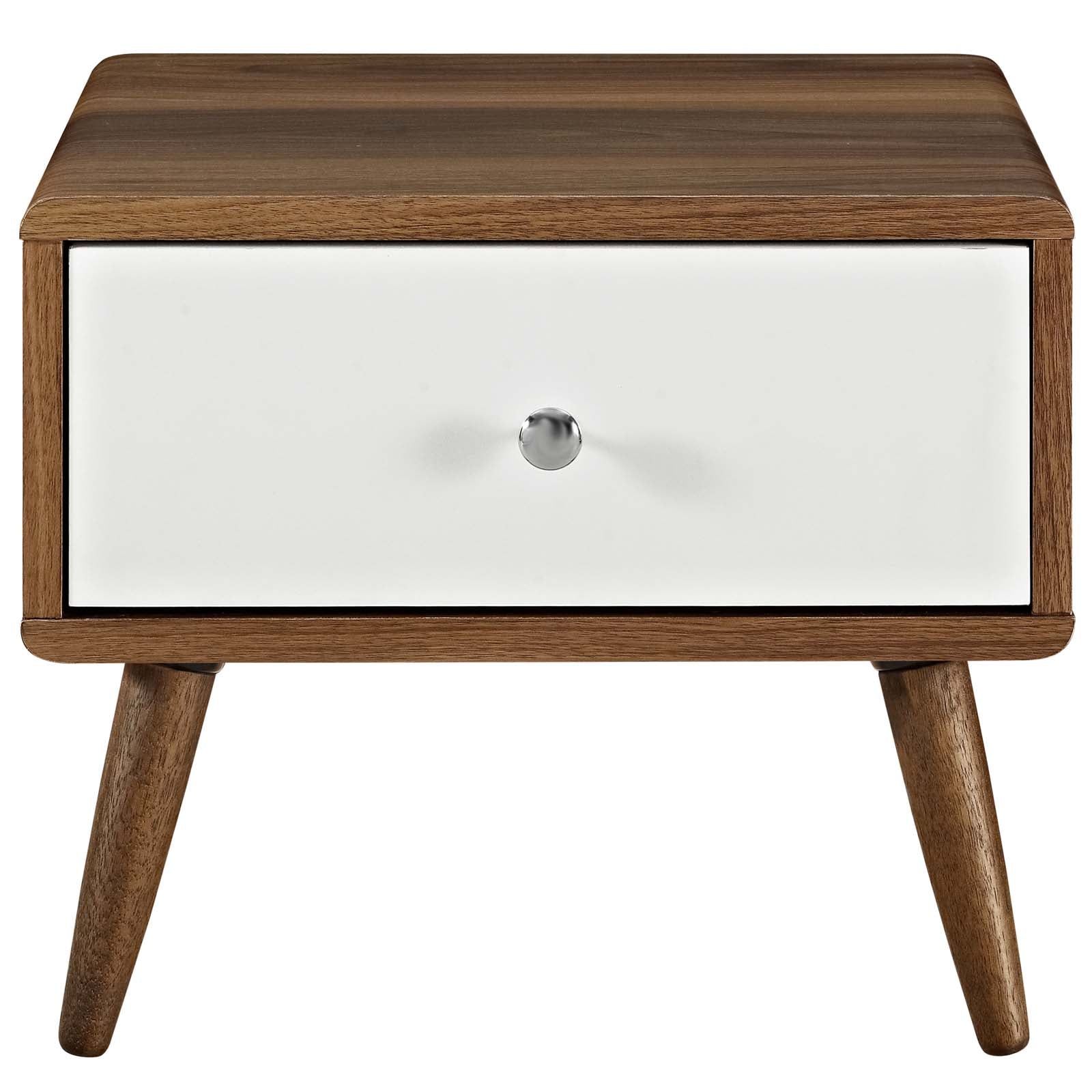Modway Nightstands & Side Tables - Transmit Nightstand Walnut And White