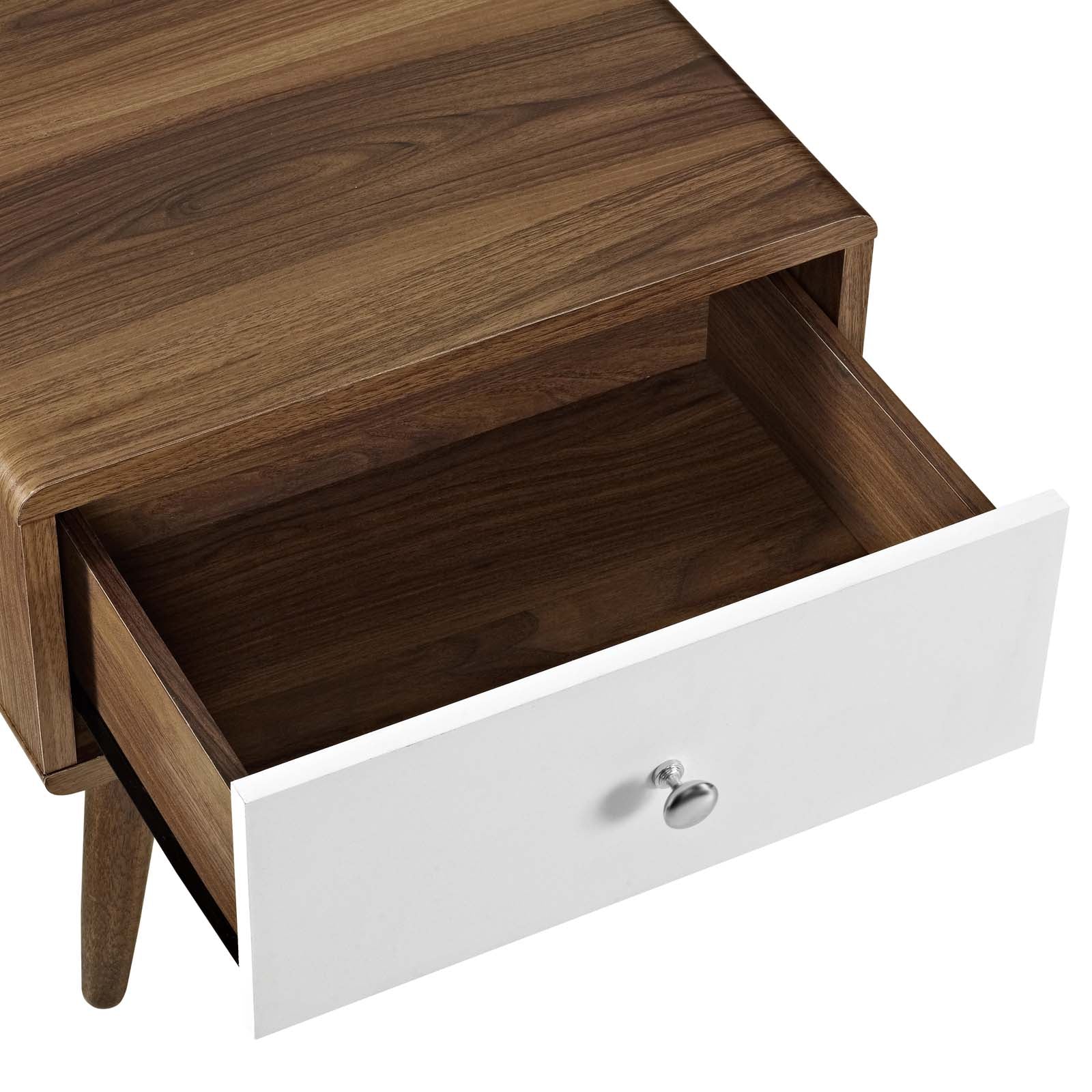 Modway Nightstands & Side Tables - Transmit Nightstand Walnut And White