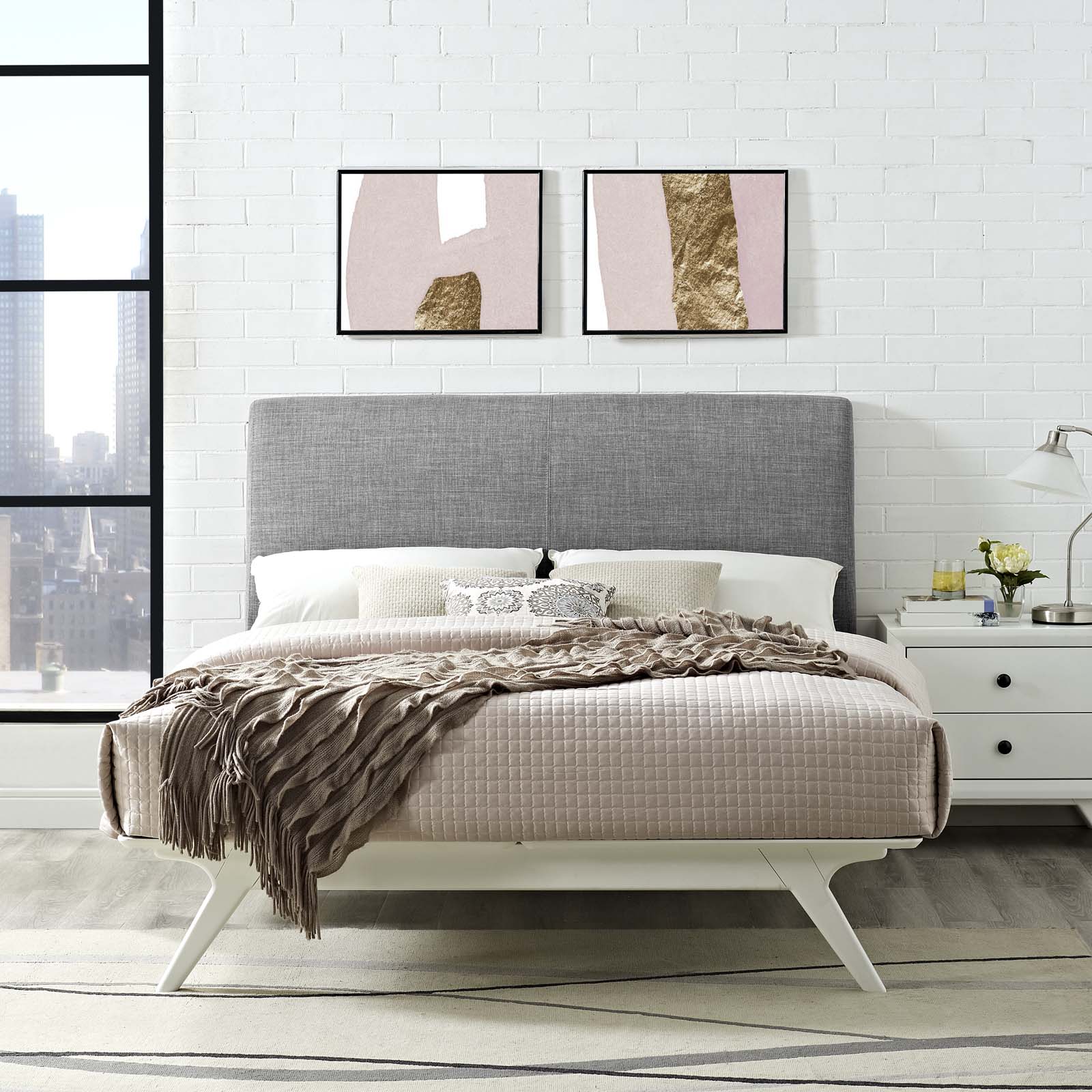 Modway Beds - Tracy Full Bed White Gray