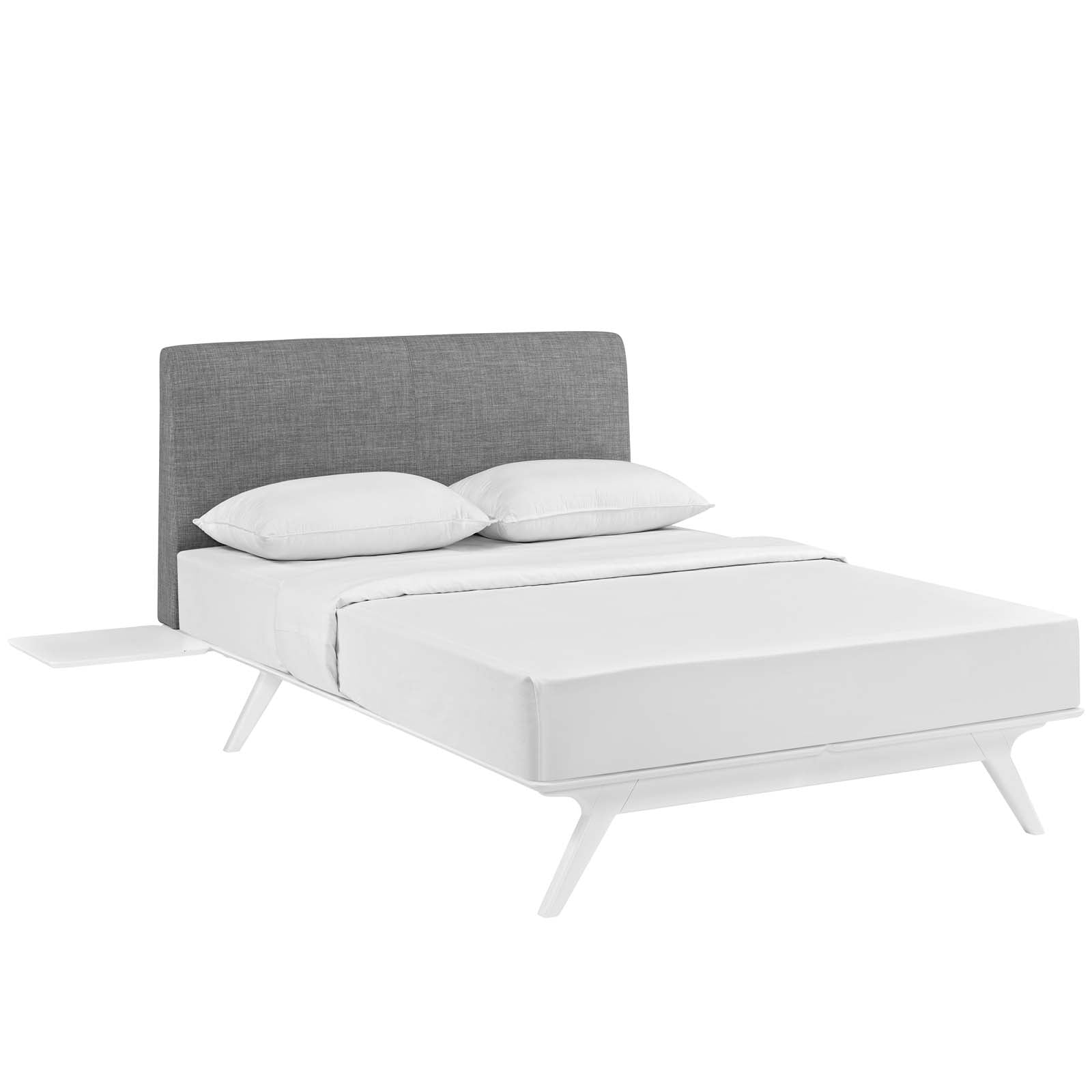 Modway Bedroom Sets - Tracy 3 Piece Full Bedroom Set White Gray