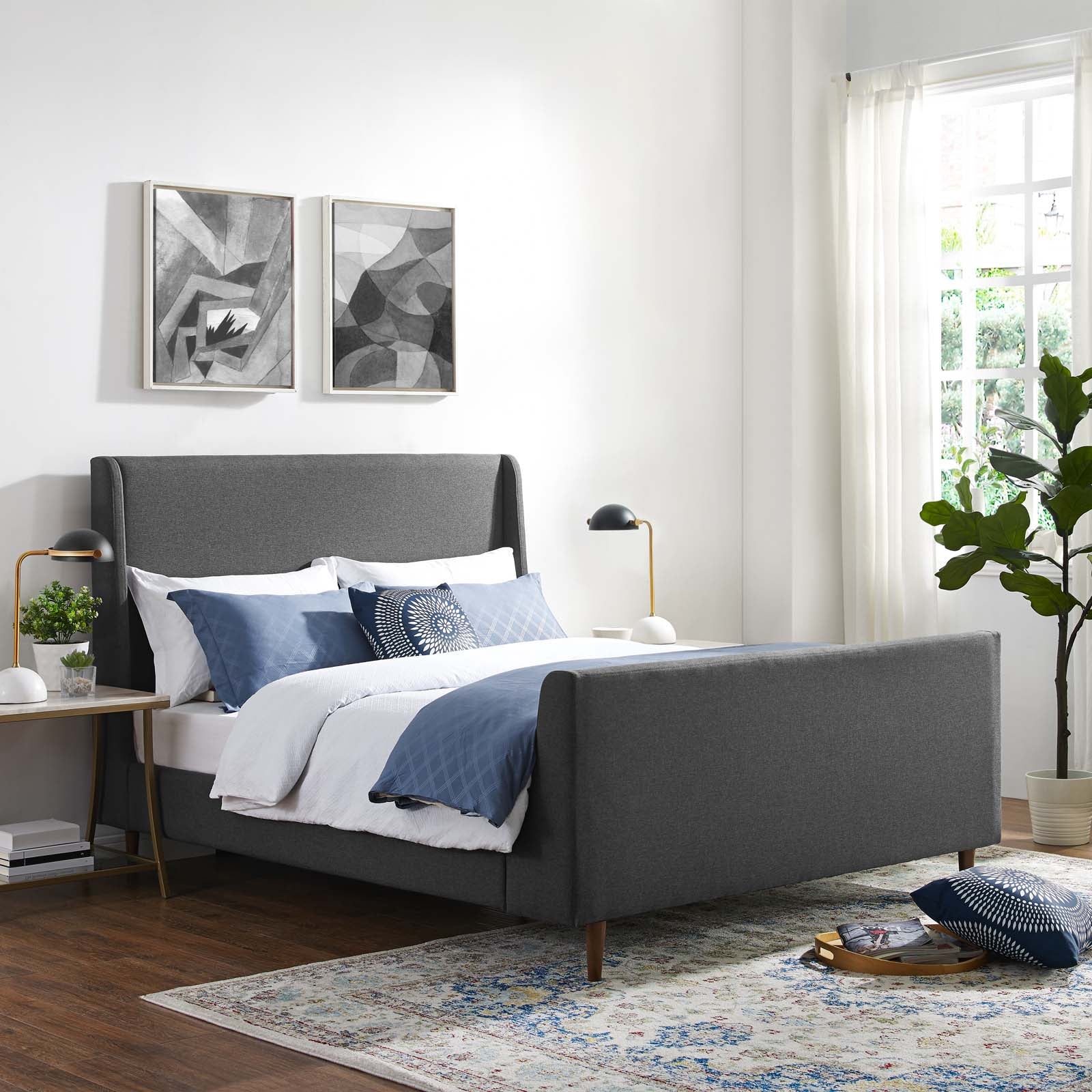 Modway Beds - Aubree Queen Bed Gray