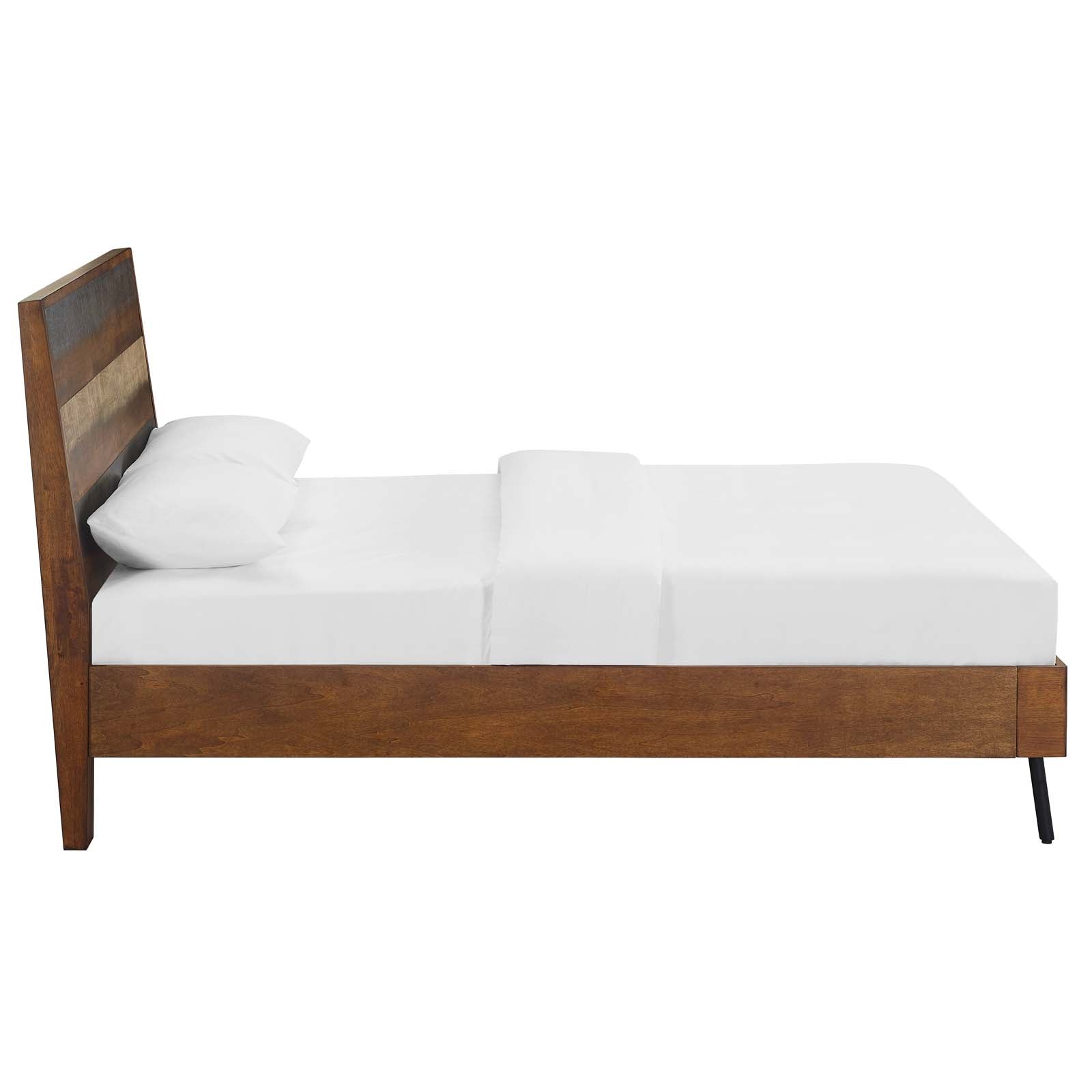 Modway Beds - Arwen Queen Rustic Wood Bed Walnut