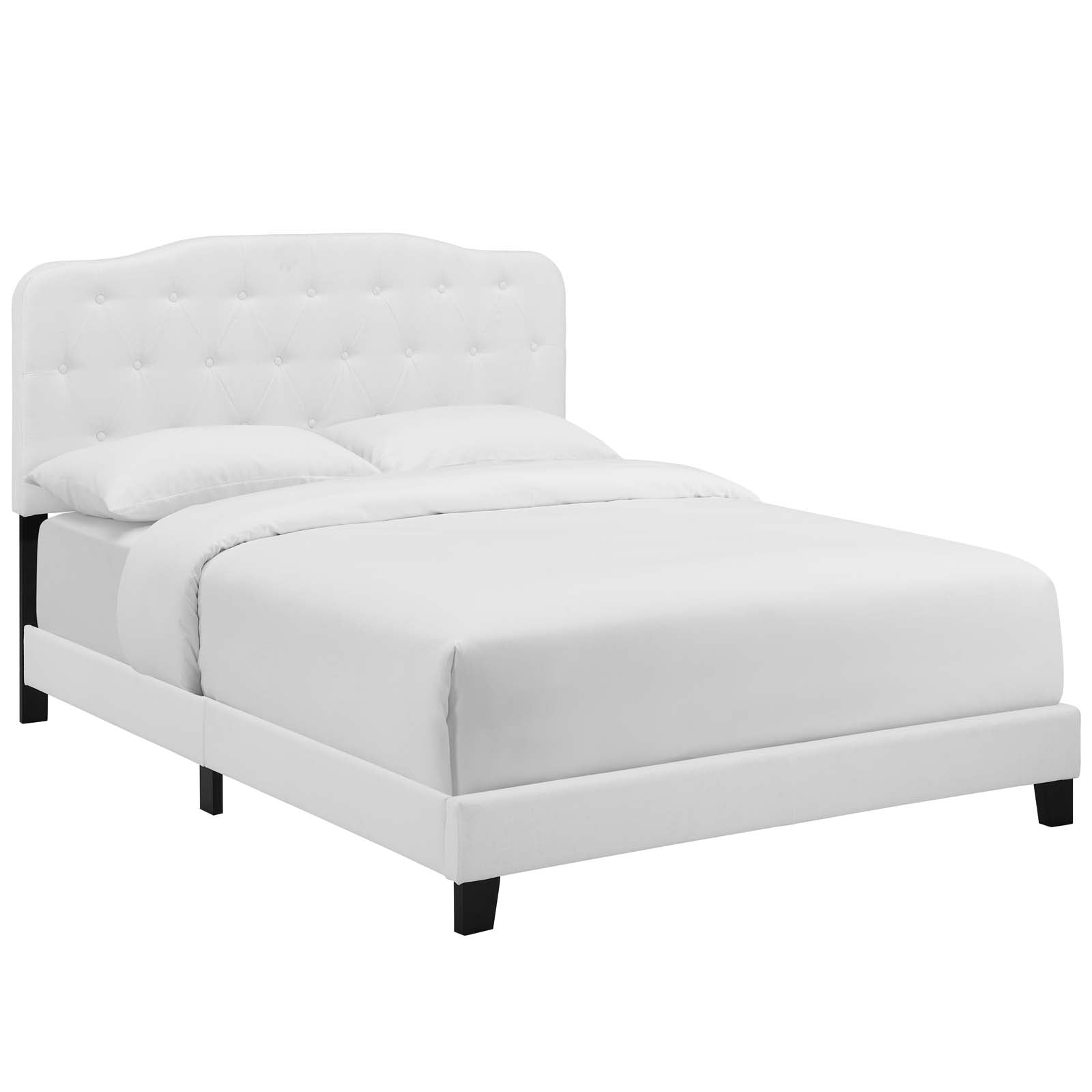 Modway Beds - Amelia Twin Upholstered Fabric Bed White