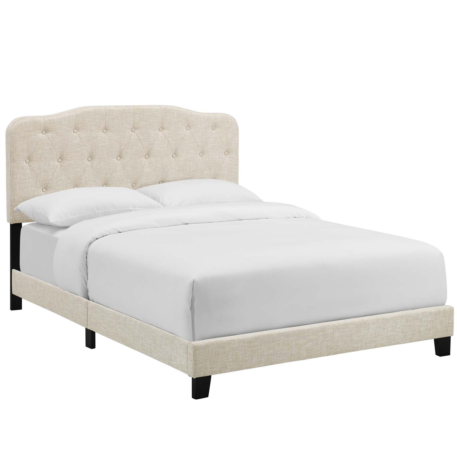 Modway Beds - Amelia Full Upholstered Fabric Bed Beige