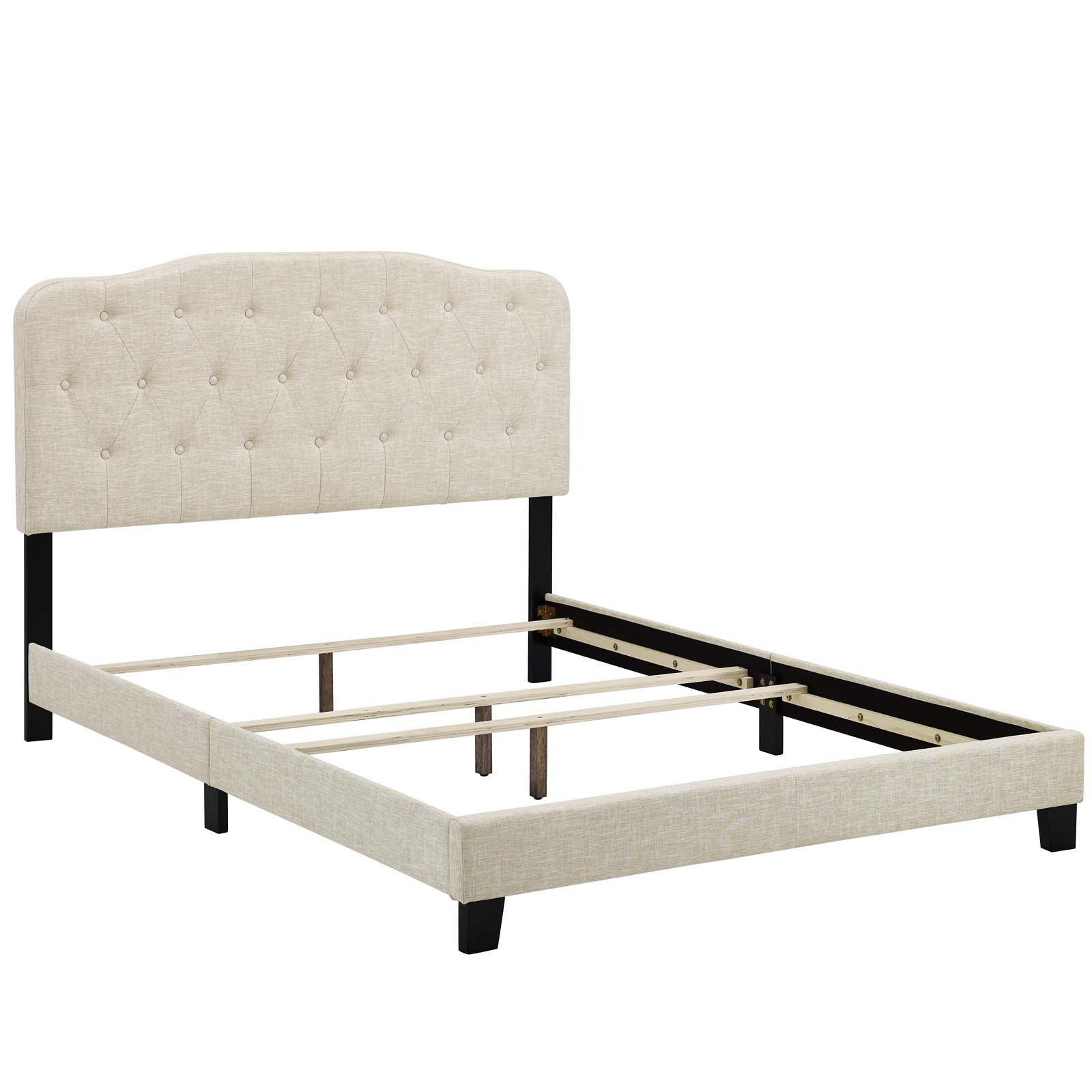 Modway Beds - Amelia Full Upholstered Fabric Bed Beige