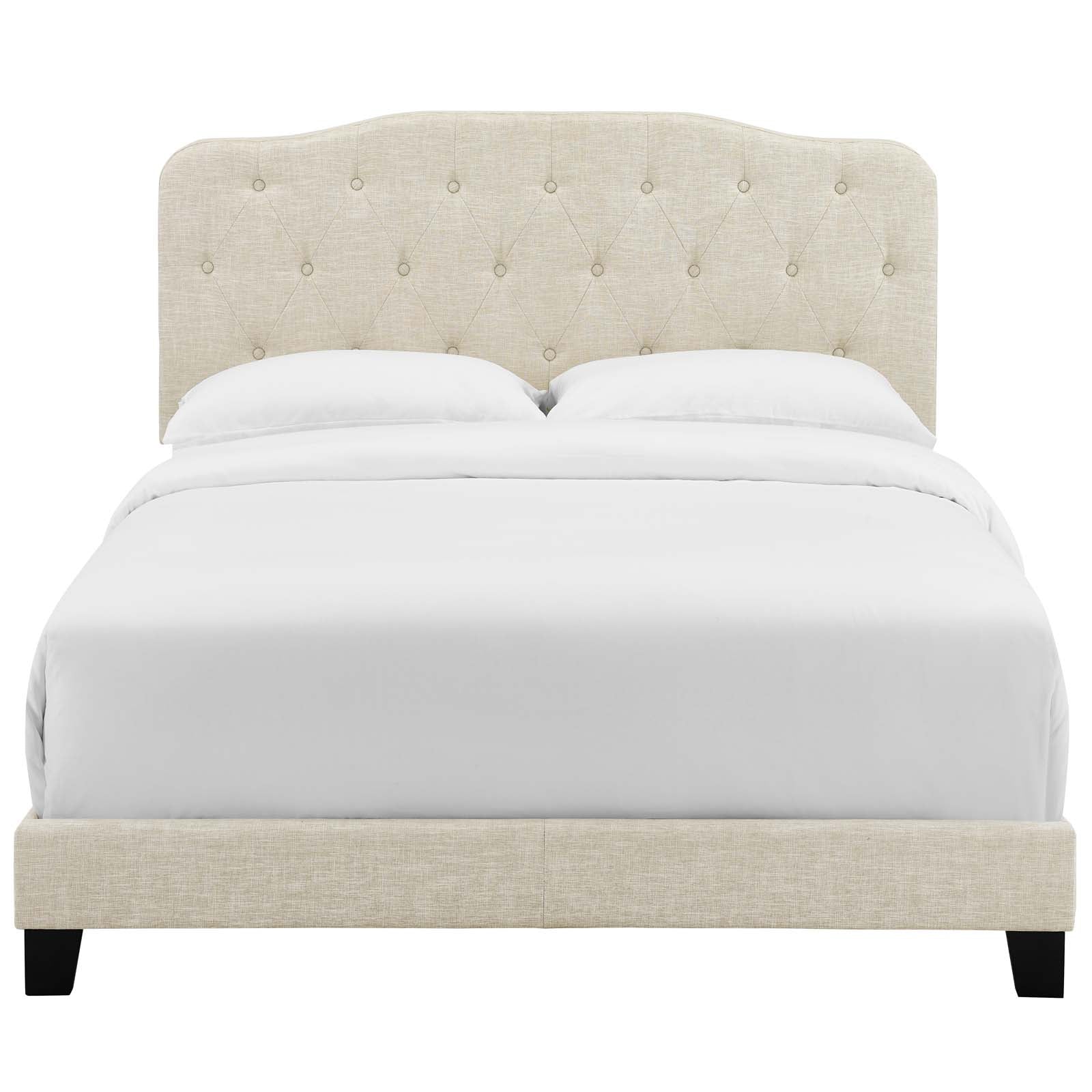 Modway Beds - Amelia Full Upholstered Fabric Bed Beige