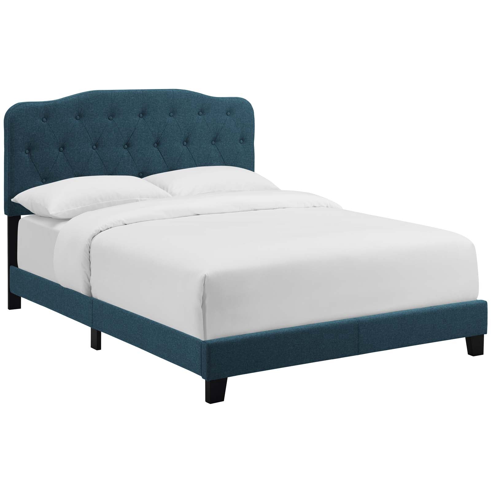 Modway Beds - Amelia Queen Upholstered Fabric Bed Azure