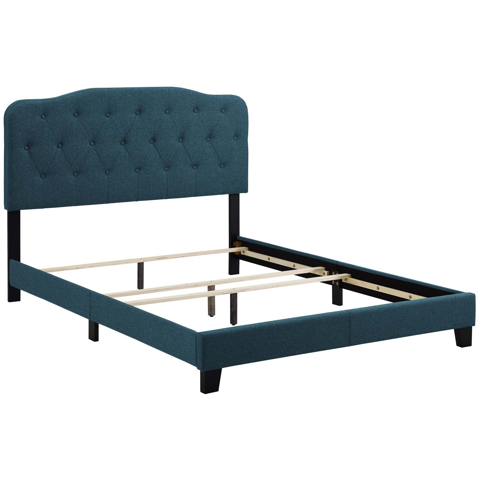 Modway Beds - Amelia Queen Upholstered Fabric Bed Azure