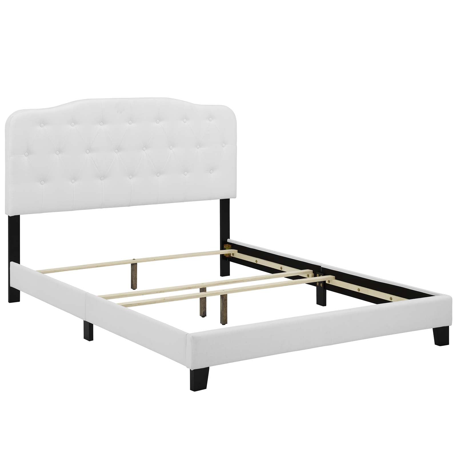 Modway Beds - Amelia King Upholstered Fabric Bed White