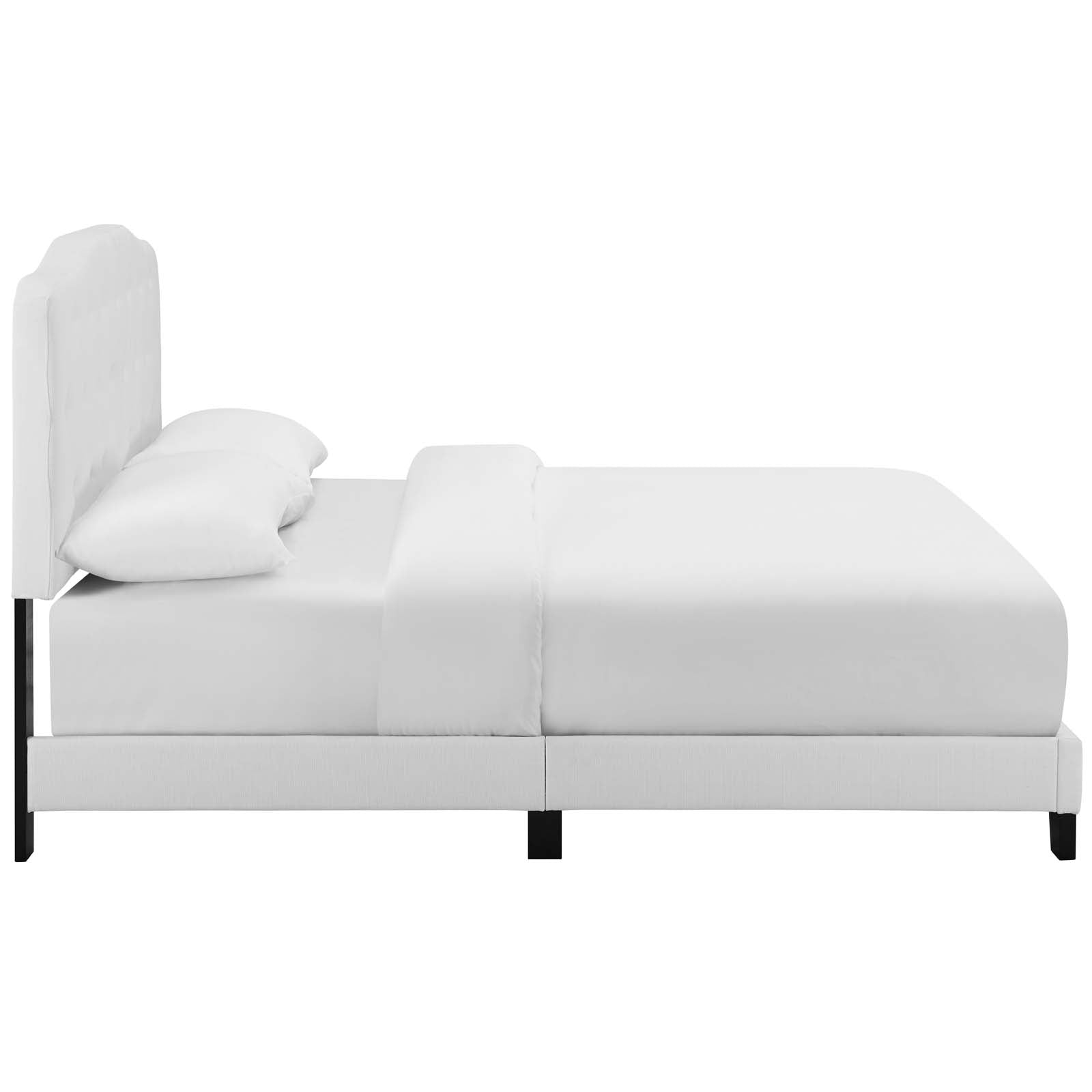 Modway Beds - Amelia King Upholstered Fabric Bed White