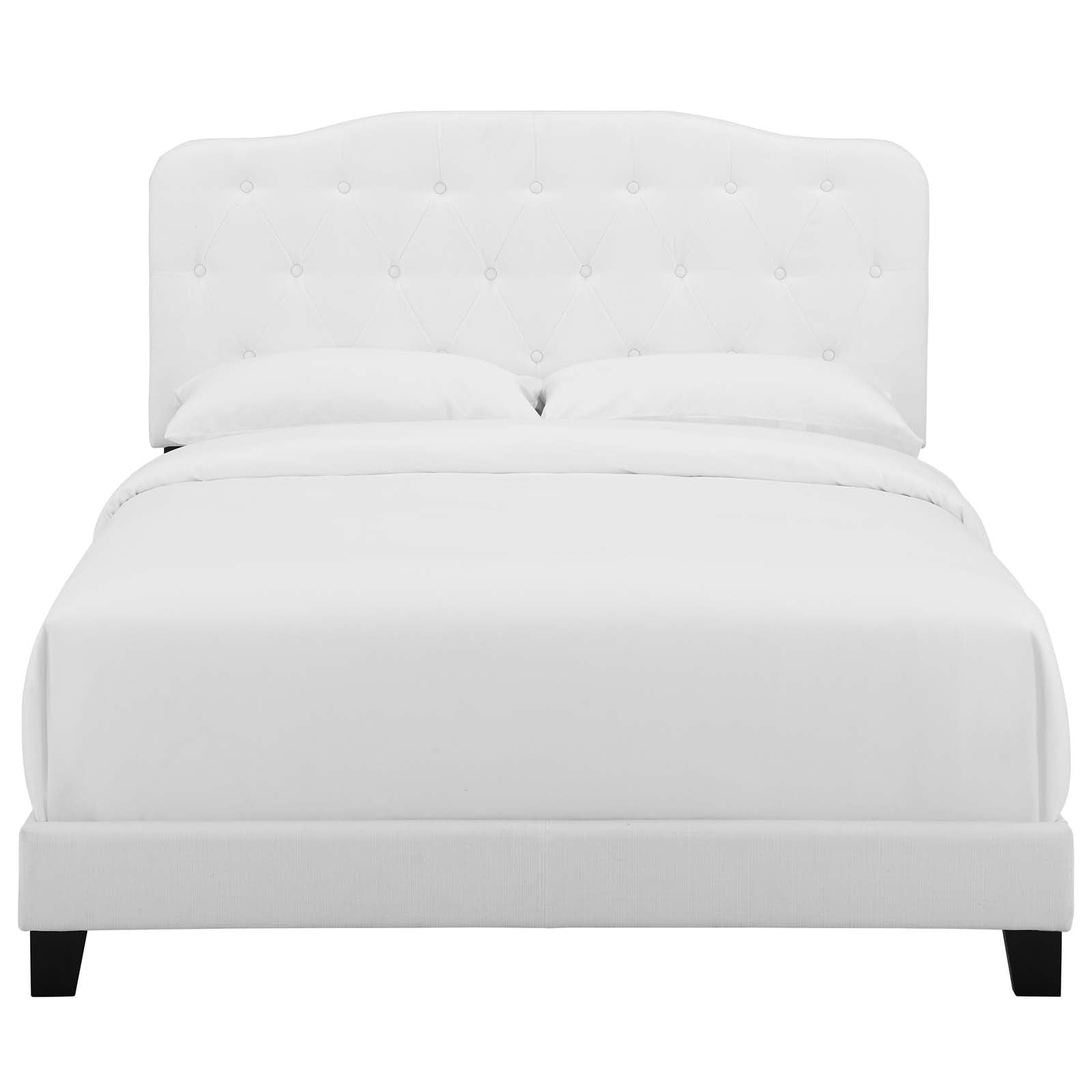 Modway Beds - Amelia King Upholstered Fabric Bed White