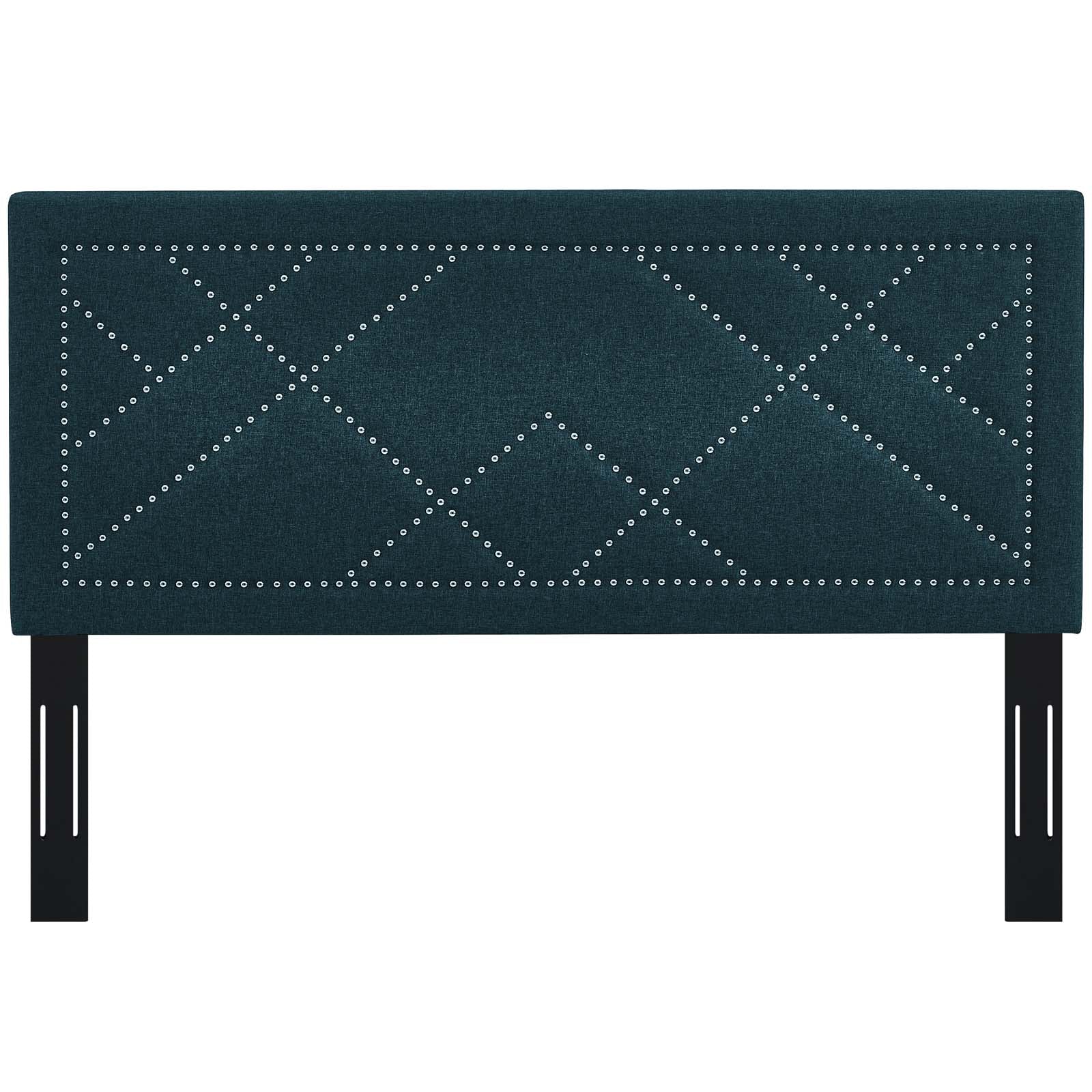 Modway Headboards - Reese Nailhead Full / Queen Upholstered Linen Fabric Headboard Azure